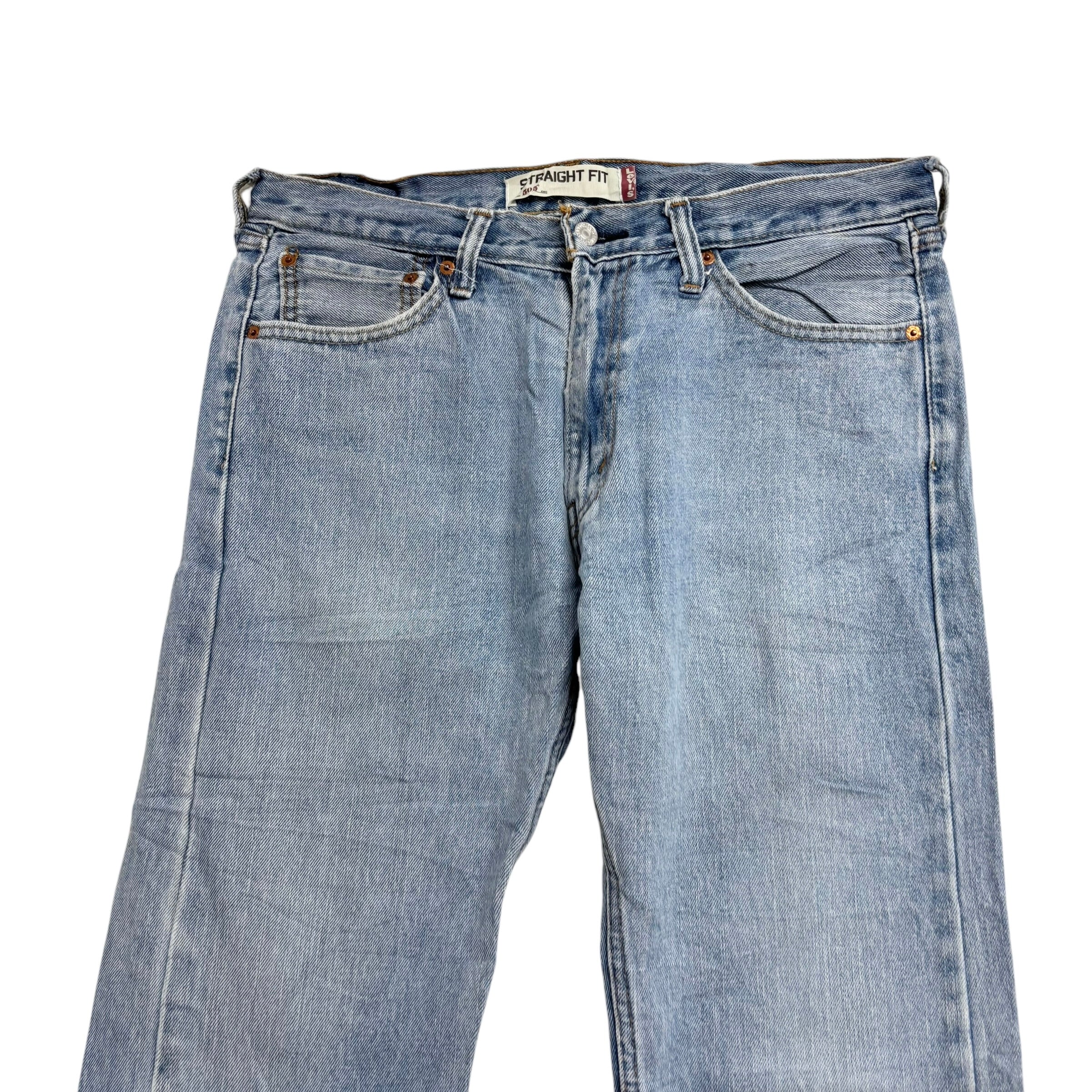 Levis 505 Jeans W33 L32 Mens Light Blue Regular Straight Fit Vintage Denim