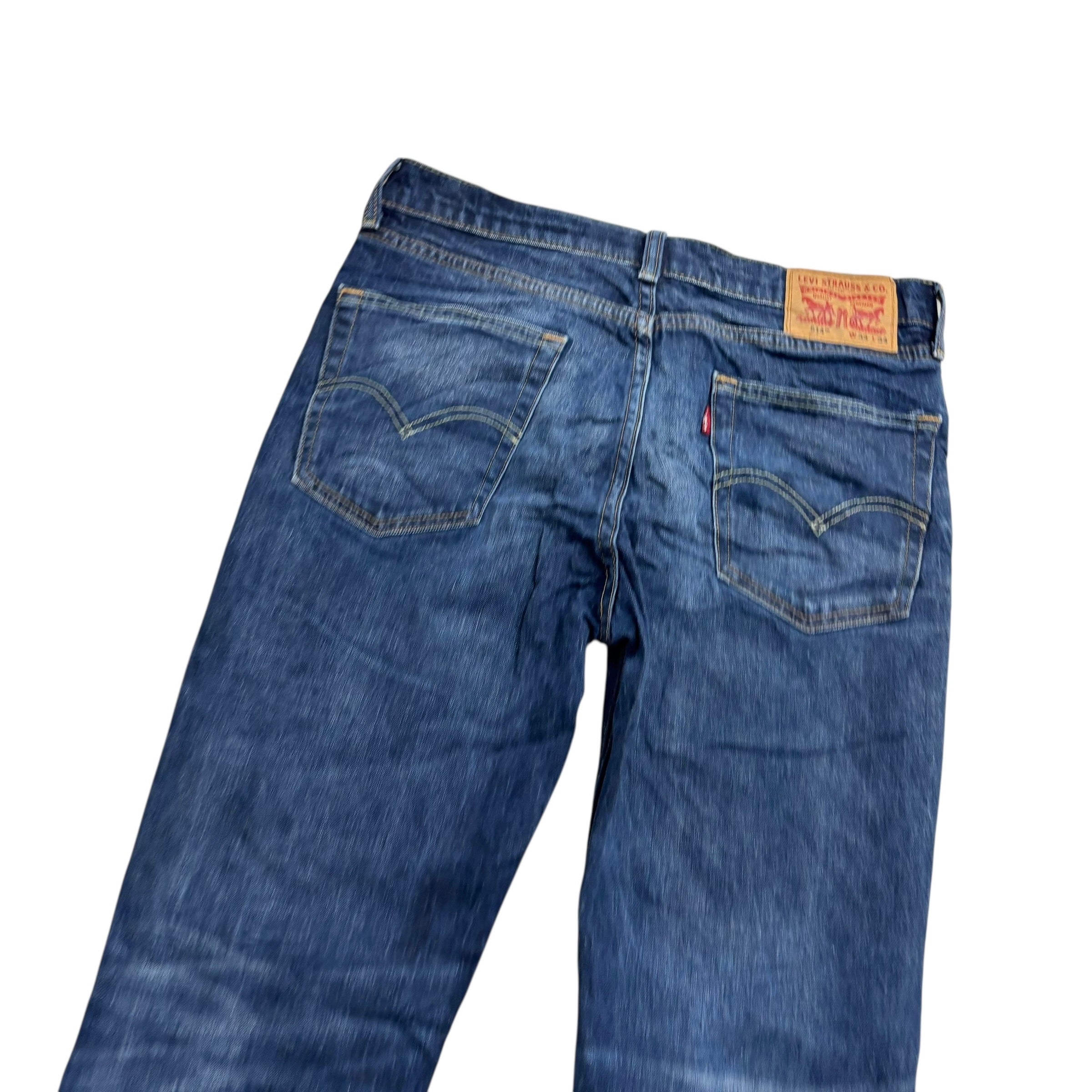 Levis 514 Jeans W33 L34 Mens Dark Blue Regular Straight Fit Denim (E)