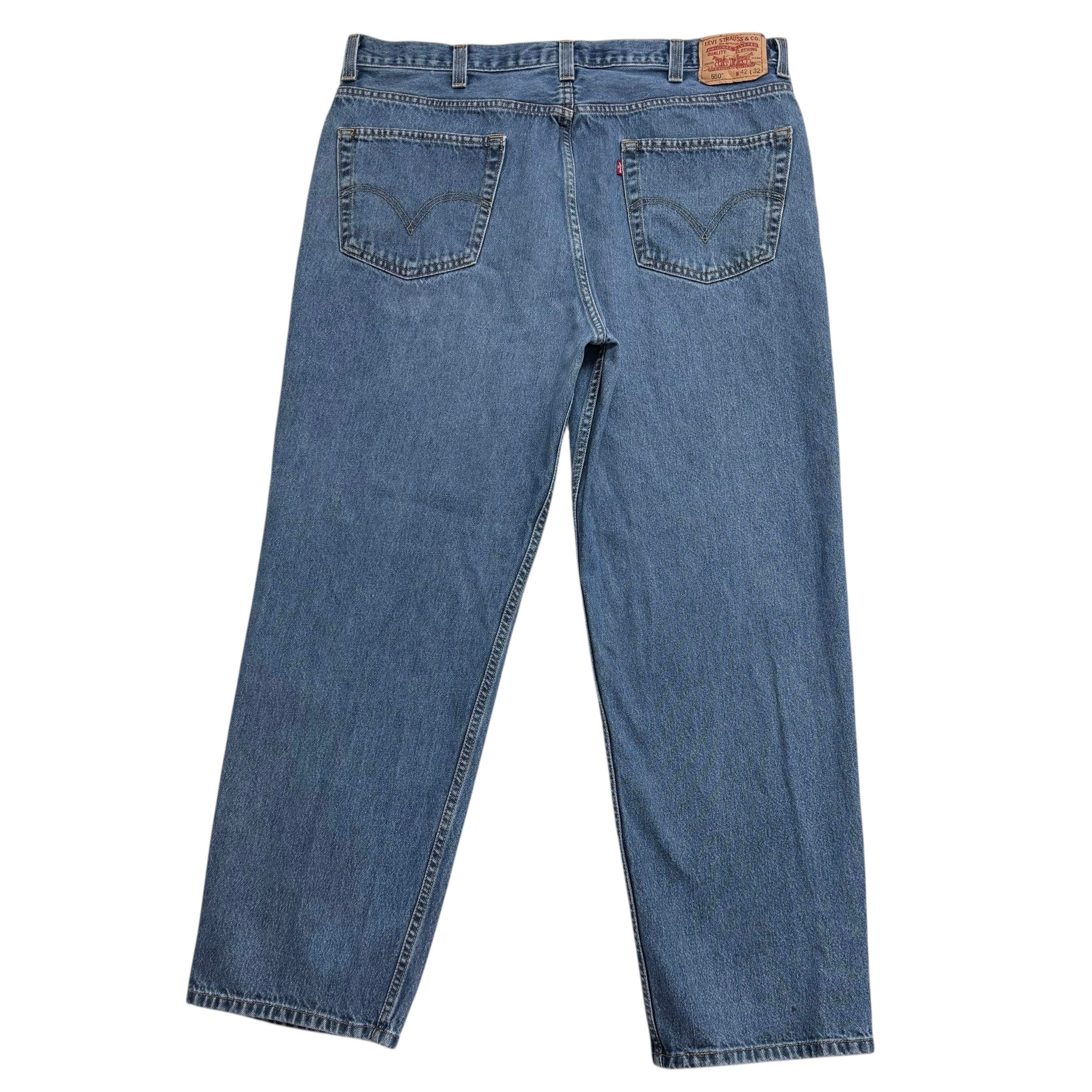 Levis 550 Jeans W40 L31 Mens Mid Blue Baggy Relaxed Straight Vintage Denim (E)