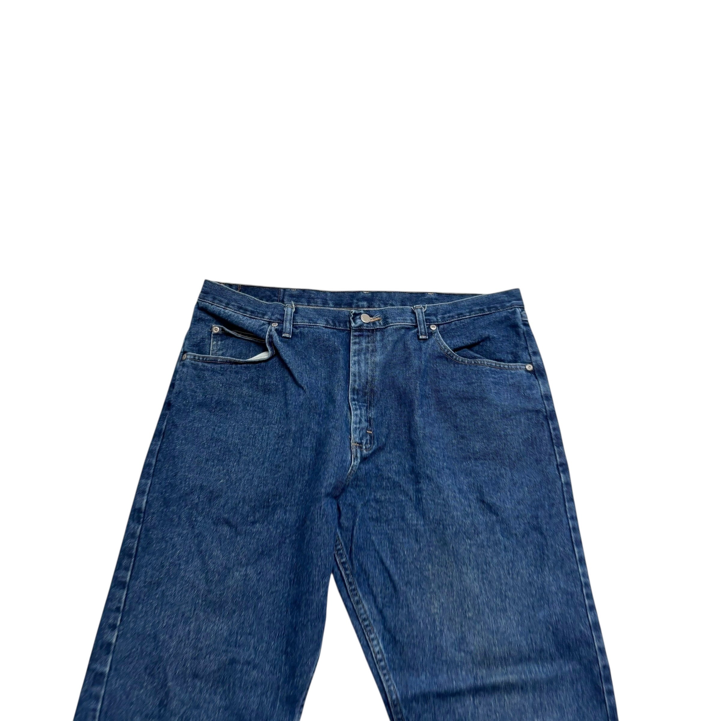 Wrangler Jeans W40 L30 Mens Mid Blue Relaxed Straight Fit Vintage Denim