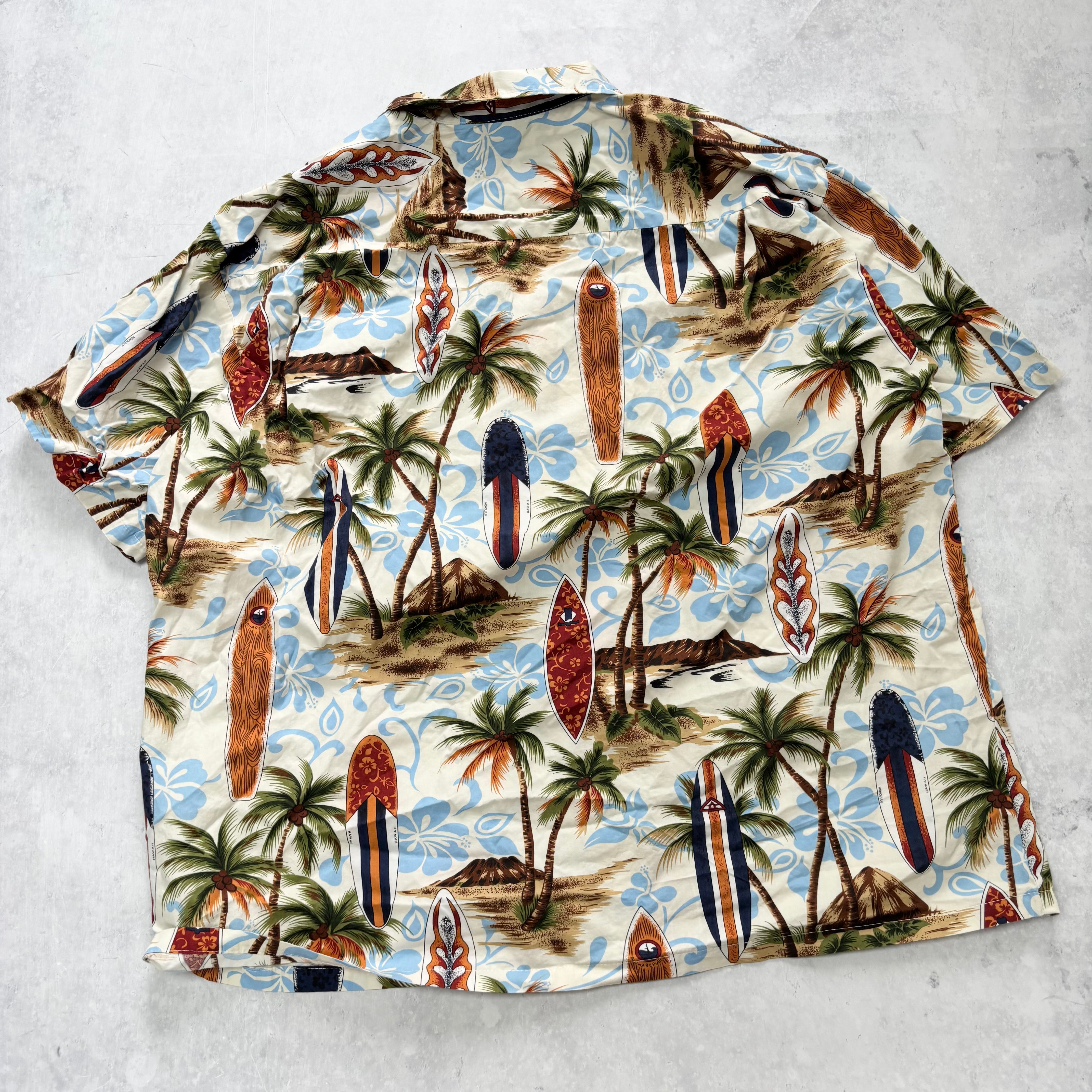 Vintage Hawaiian Shirt Mens XXL Surf Floral Aloha Short Sleeve Cotton