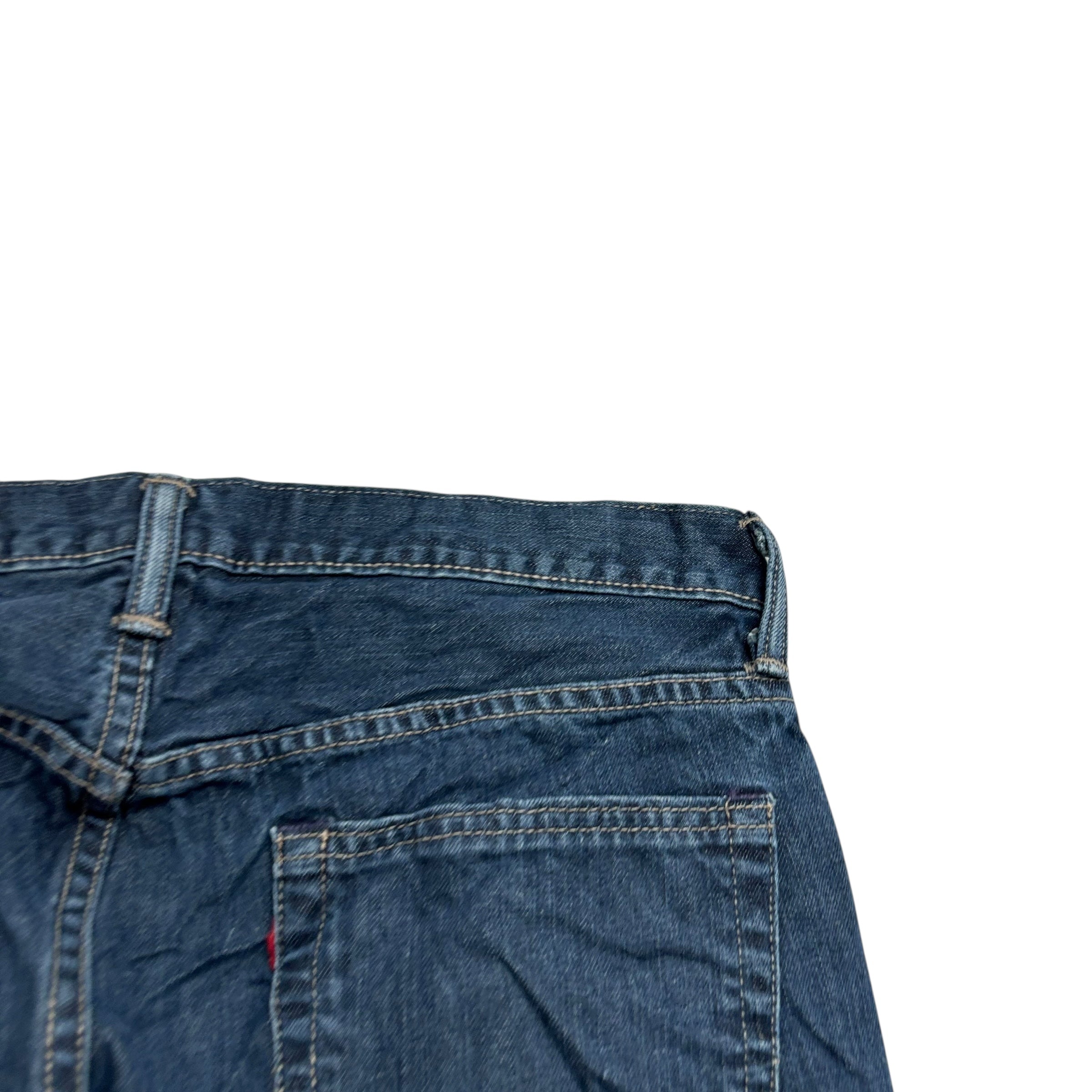 Levis 513 Jeans W34 L32 Mens Dark Blue Slim Straight Fit Vintage Denim