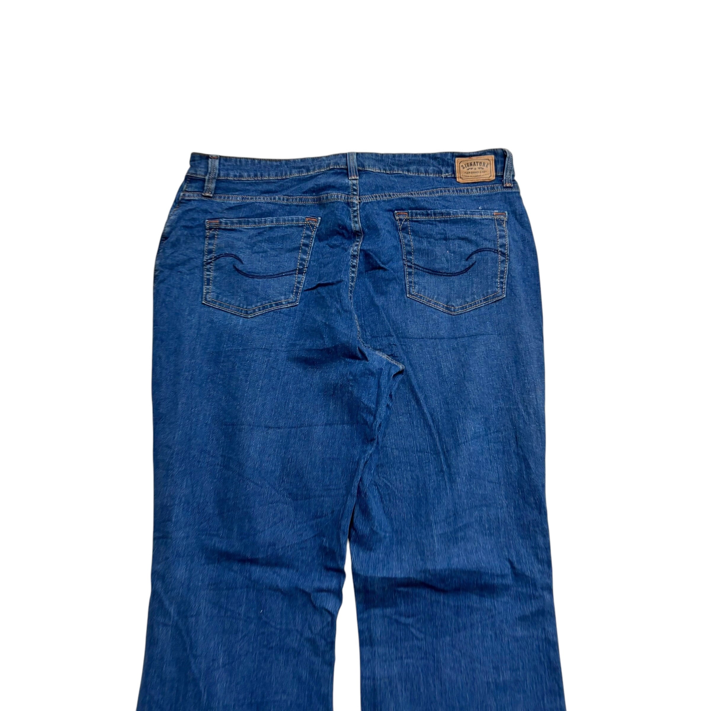 Levis Signature Jeans W36 L32 Womens Bootcut Fit Mid Blue Stretch Denim (E)