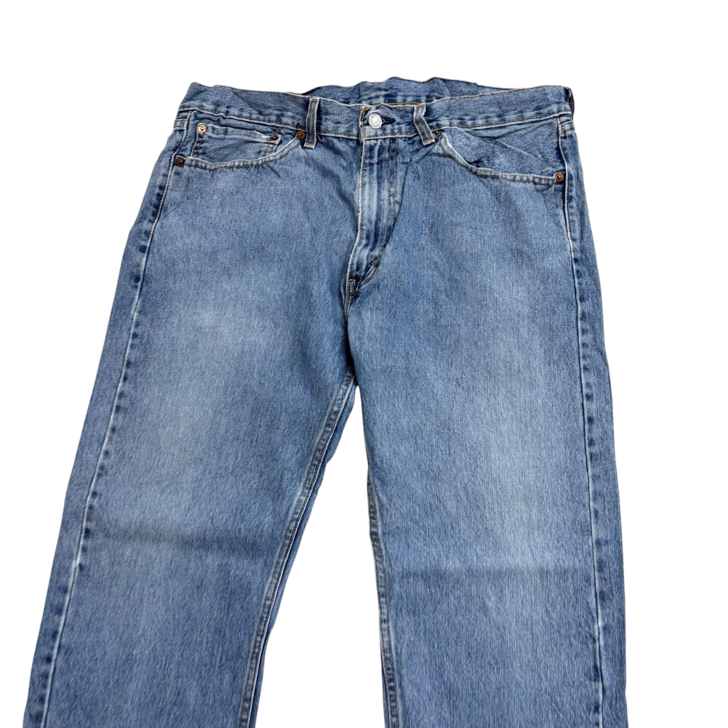 Levis 505 Jeans W36 L32 Mens Light Blue Regular Straight Fit Denim (E)