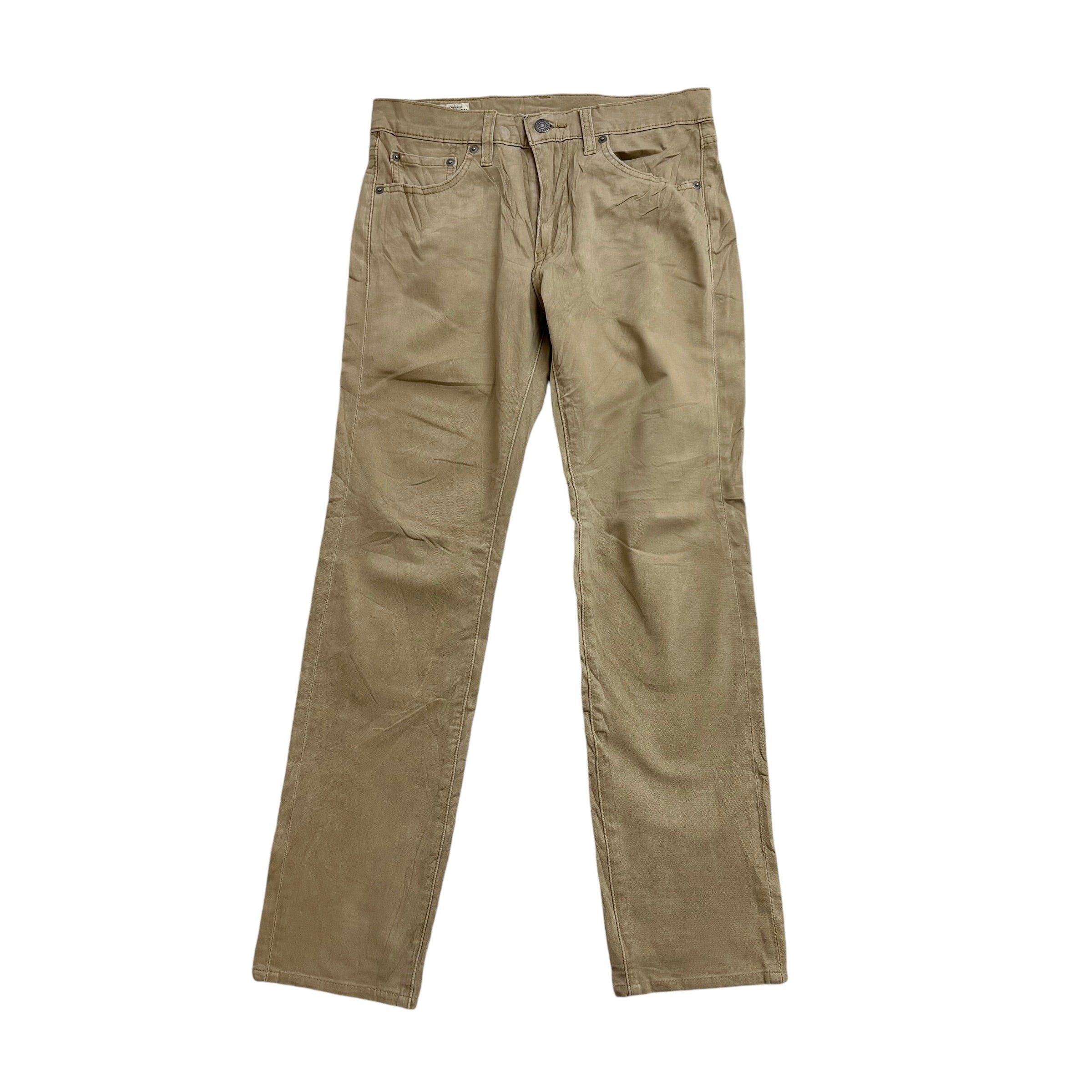 Levis 511 Trousers W29 L29 Mens Beige Slim Fit Cotton Premium Pants