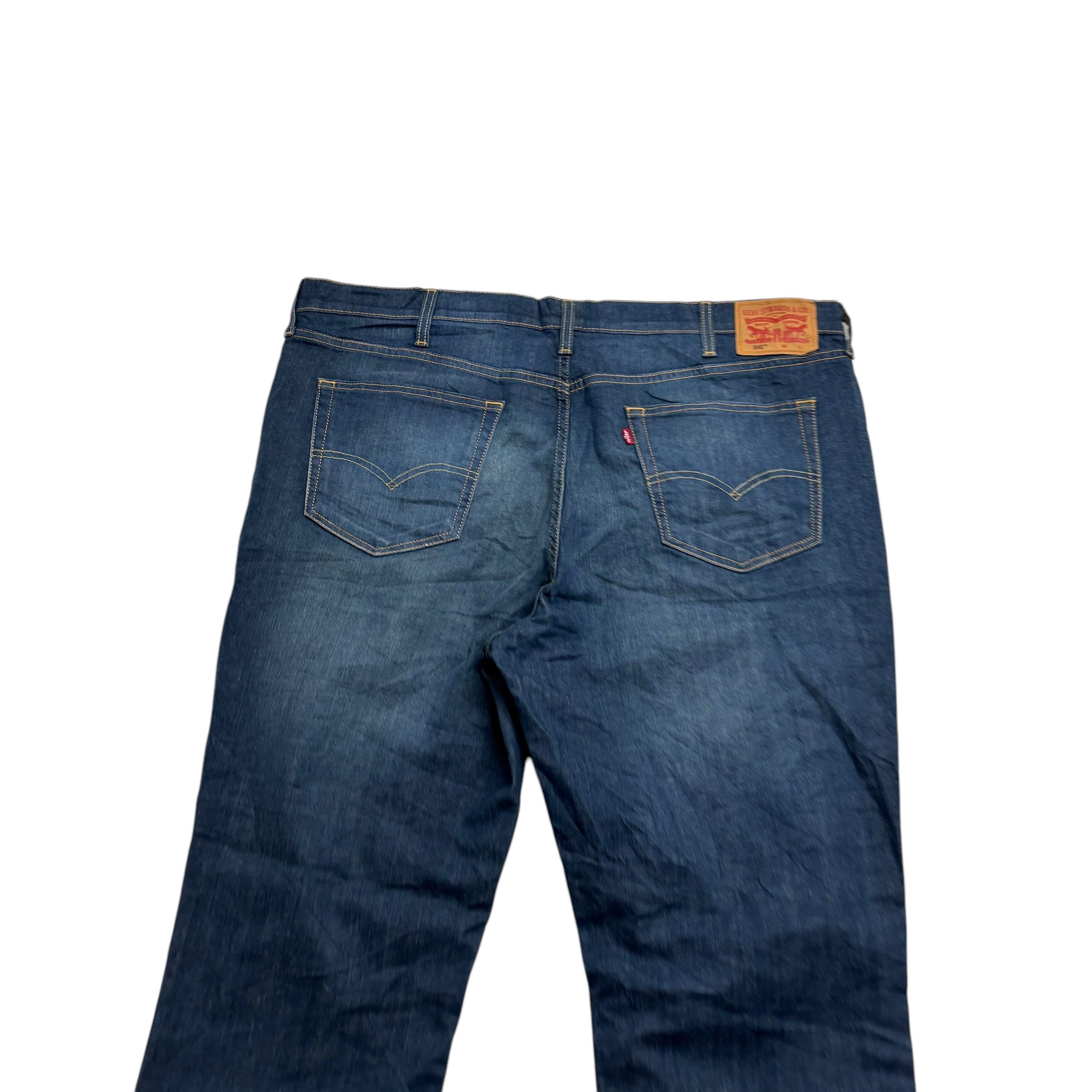 Levis 541 Jeans W44 L32 Mens Dark Blue Athletic Tapered Fit Stretch Denim (E)