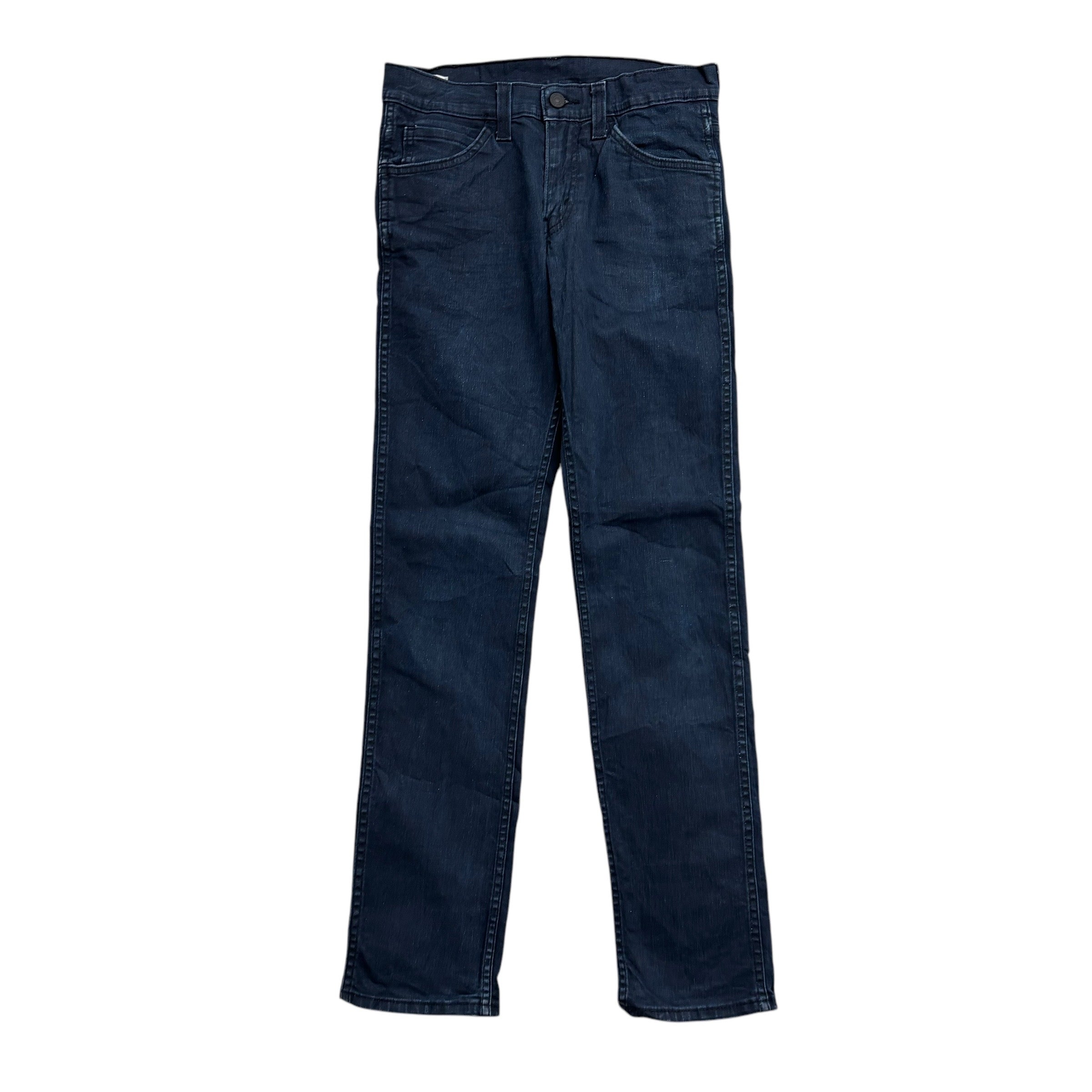Levis 511 Jeans W29 L31 Mens Navy Blue Slim Fit Stretch Waxed Denim (E)