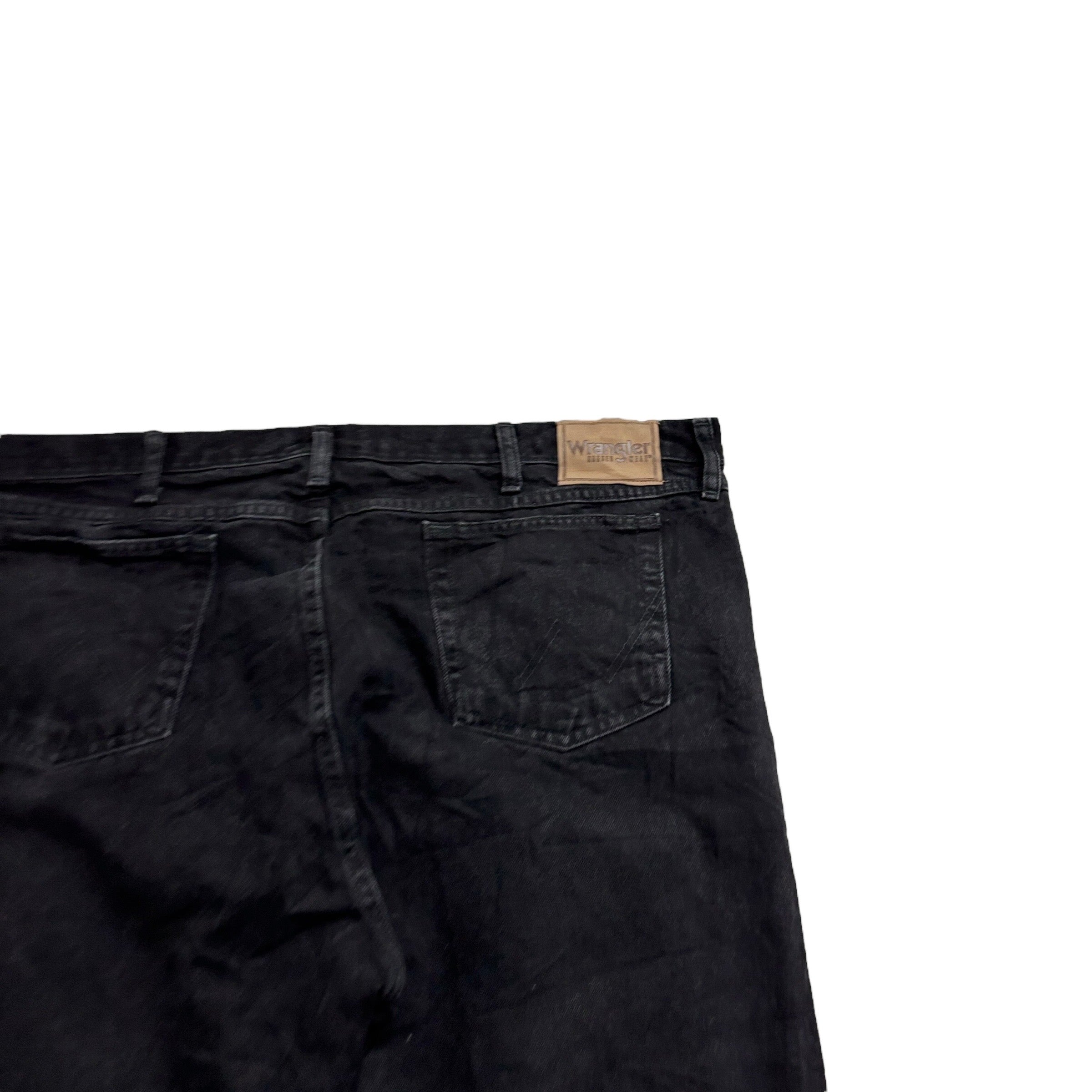 Wrangler Jeans W46 L28 Mens Black Regular Straight Fit Vintage Denim (E)