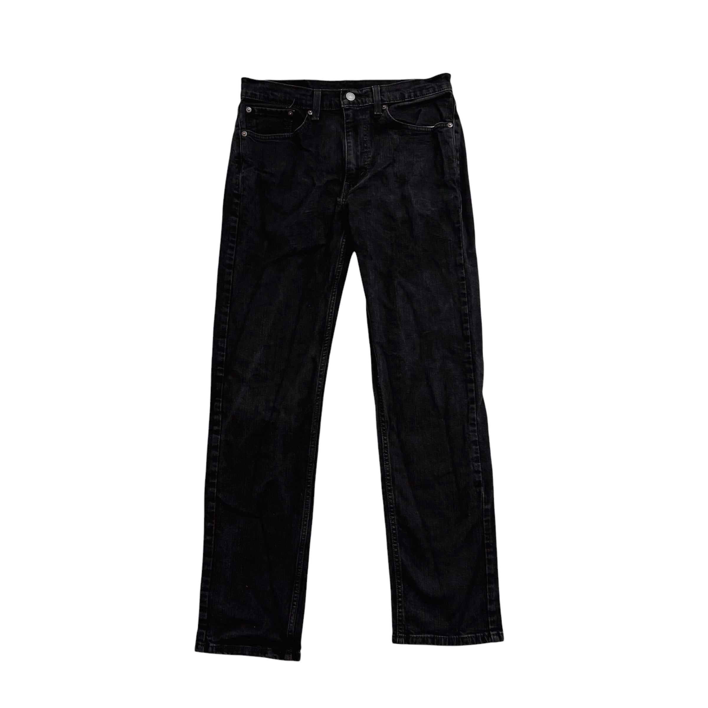 Levis 505 Jeans W31 L30 Mens Black Slim Straight Fit Stretch Denim (E)