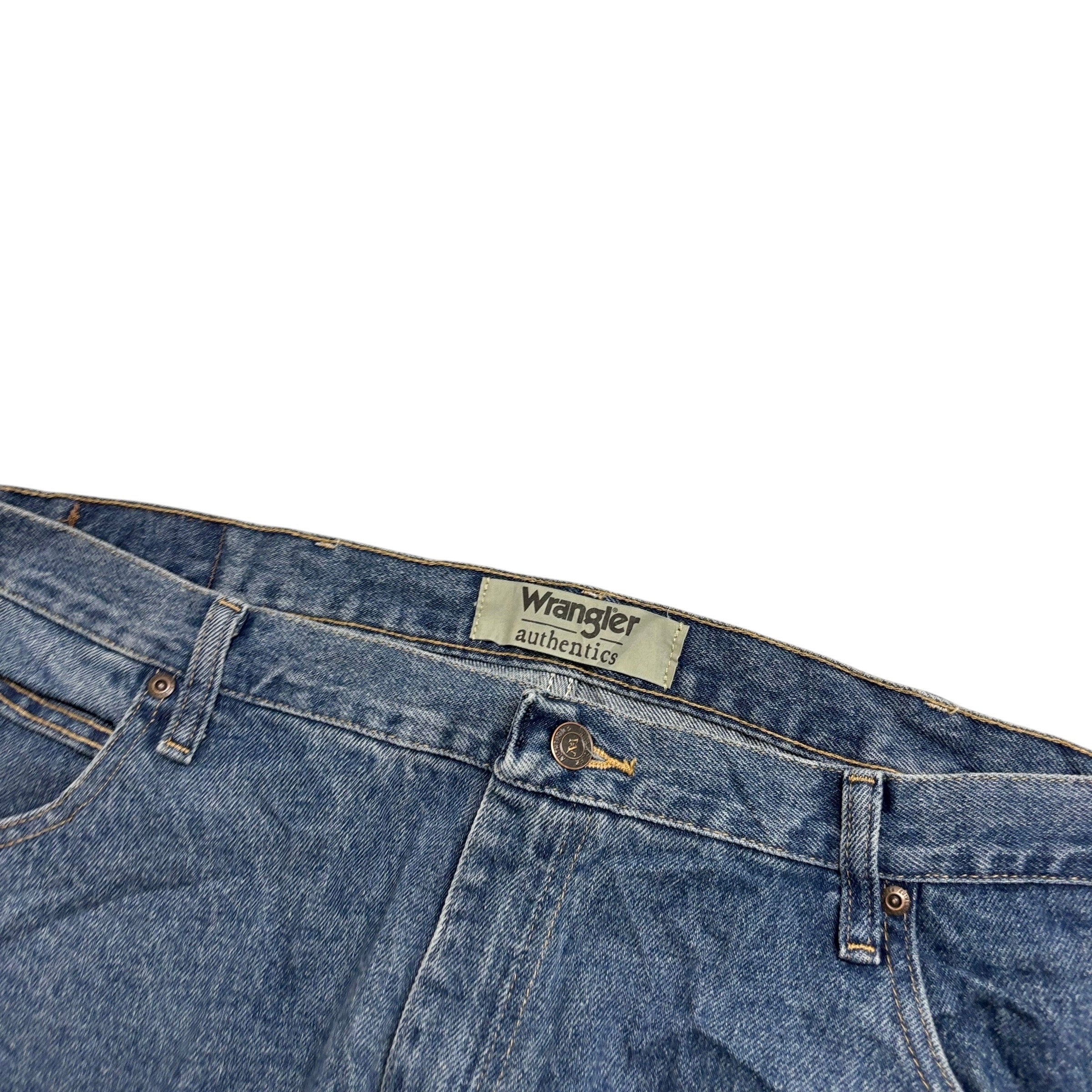 Wrangler Jeans W40 L28 Mens Mid Blue Relaxed Straight Fit Denim (E)