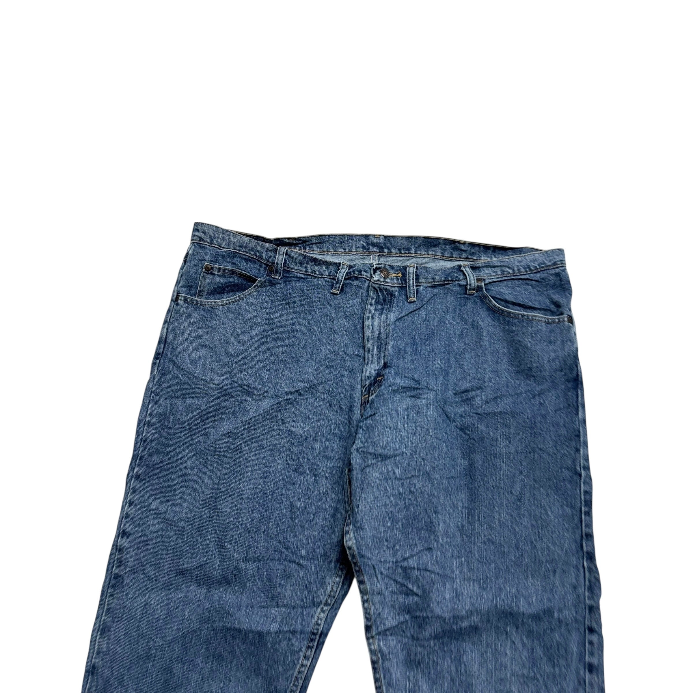 Wrangler Jeans W46 L29 Mens Mid Blue Relaxed Straight Fit Denim (E)