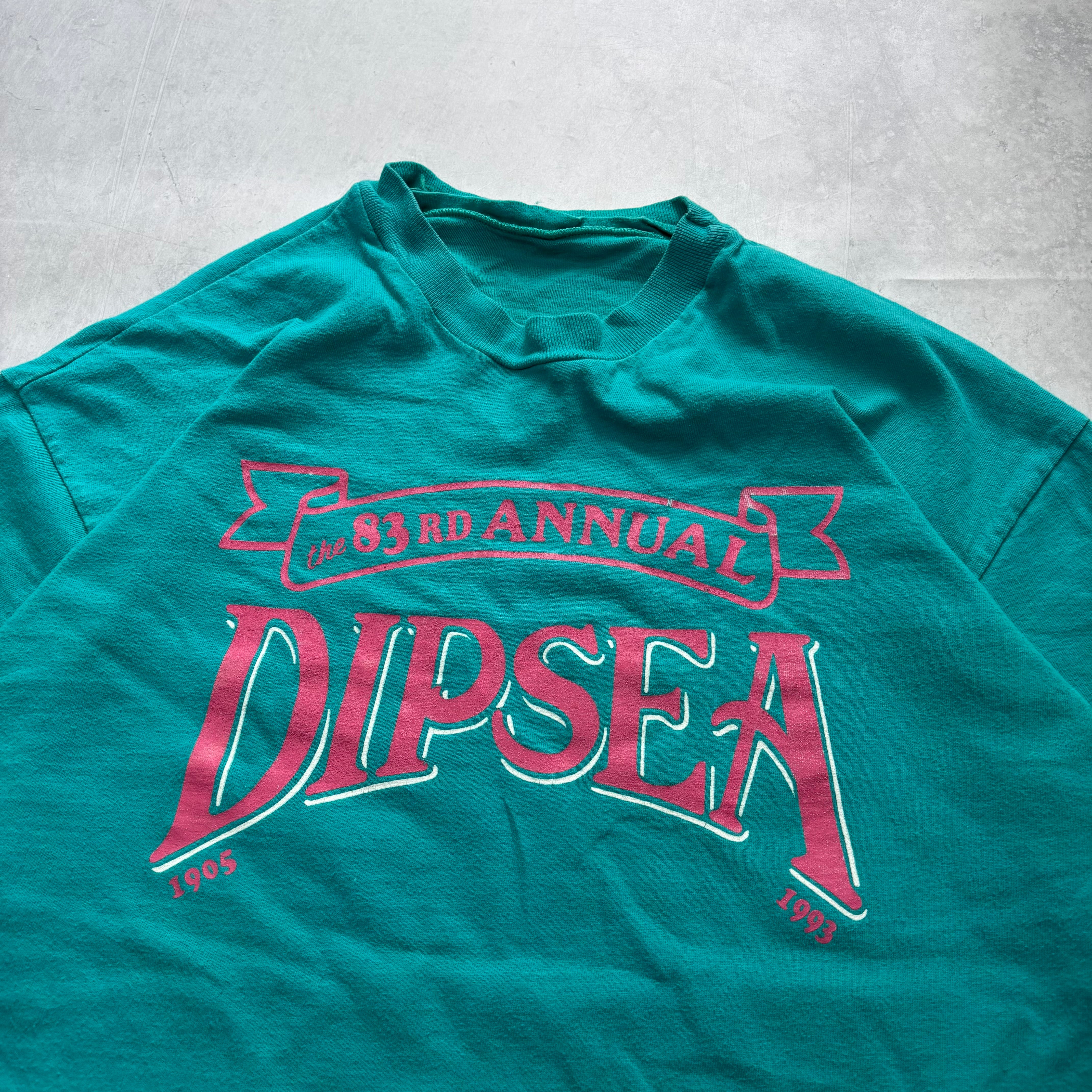 Vintage T Shirt Mens Large Turquoise Single Stitch Graphic Print 90s USA