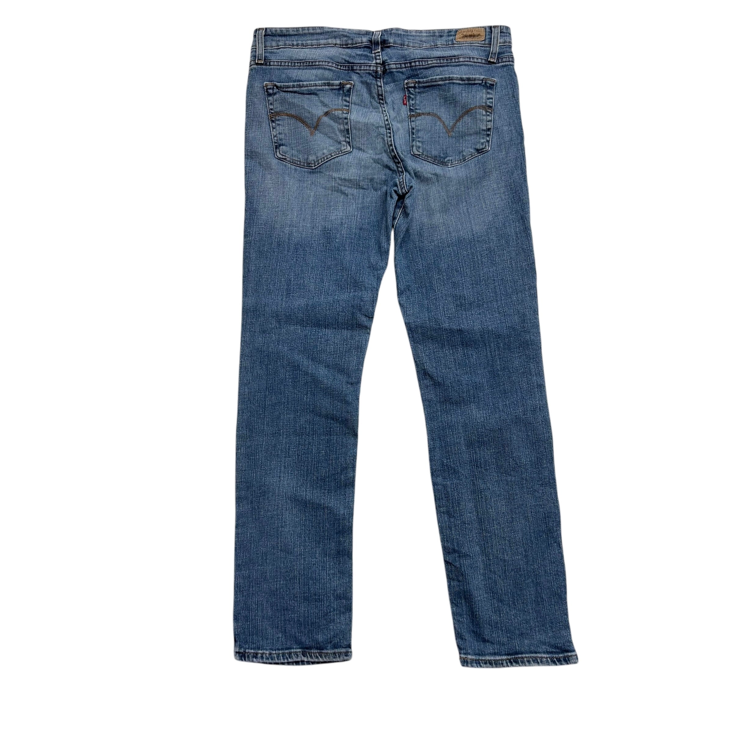Levis Skinny Jeans W34 L31 Womens Mid Rise Mid Blue Vintage Stretch Denim (E)