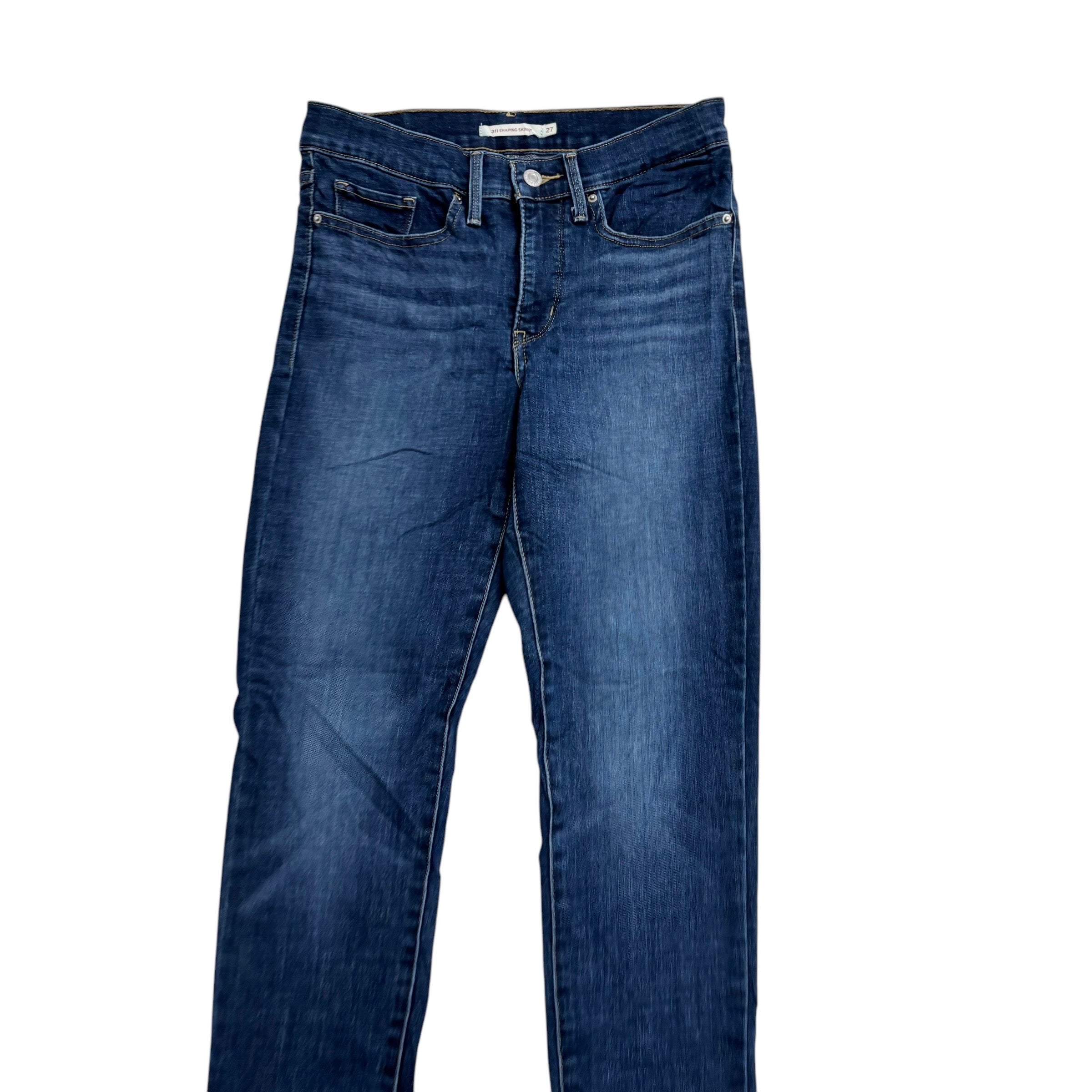 Levis 311 Jeans W27 L30 Womens Mid Blue Shaping Skinny Fit Stretch Denim (E)