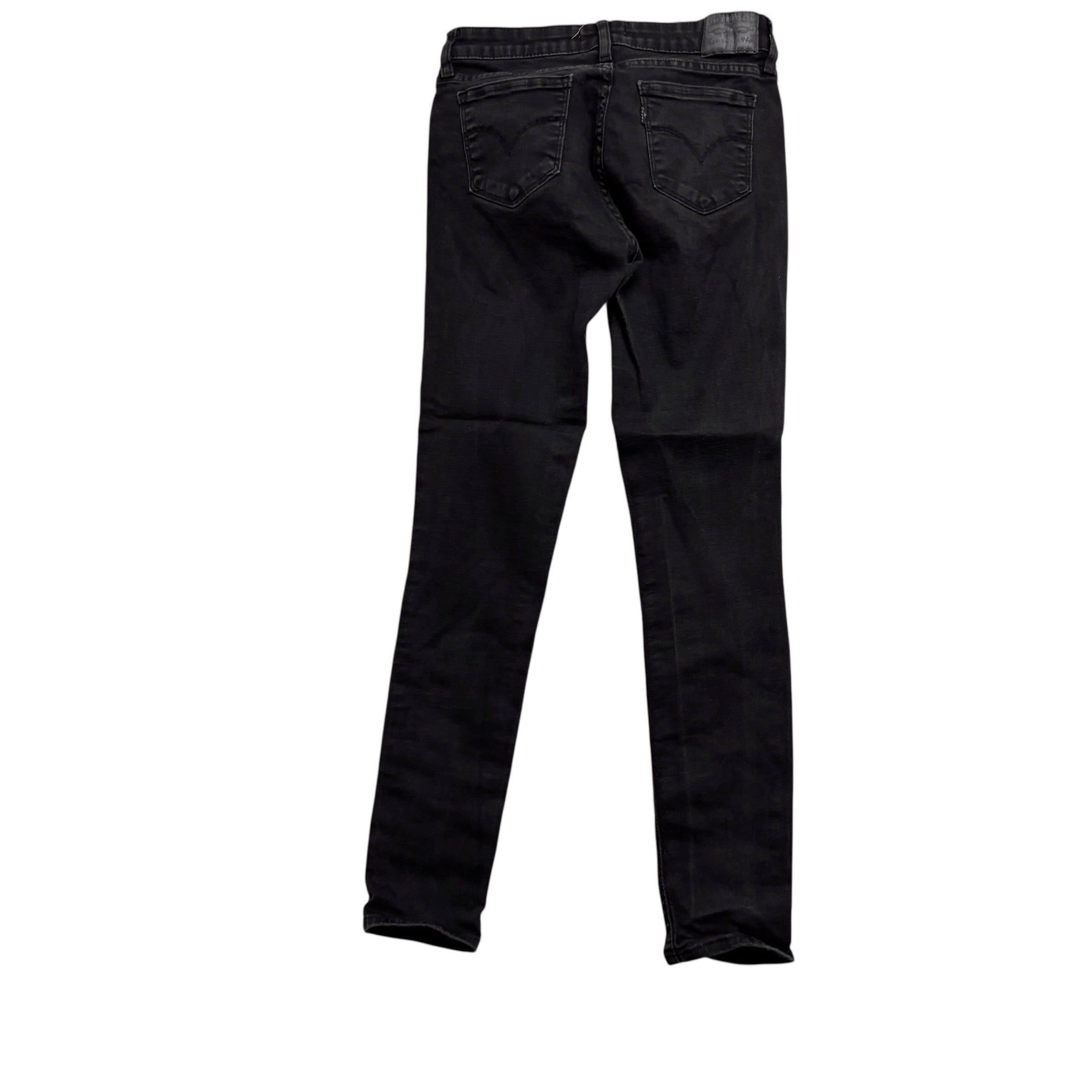 Levis 711 Jeans W26 L30 Womens Skinny Fit Black Stretch Denim