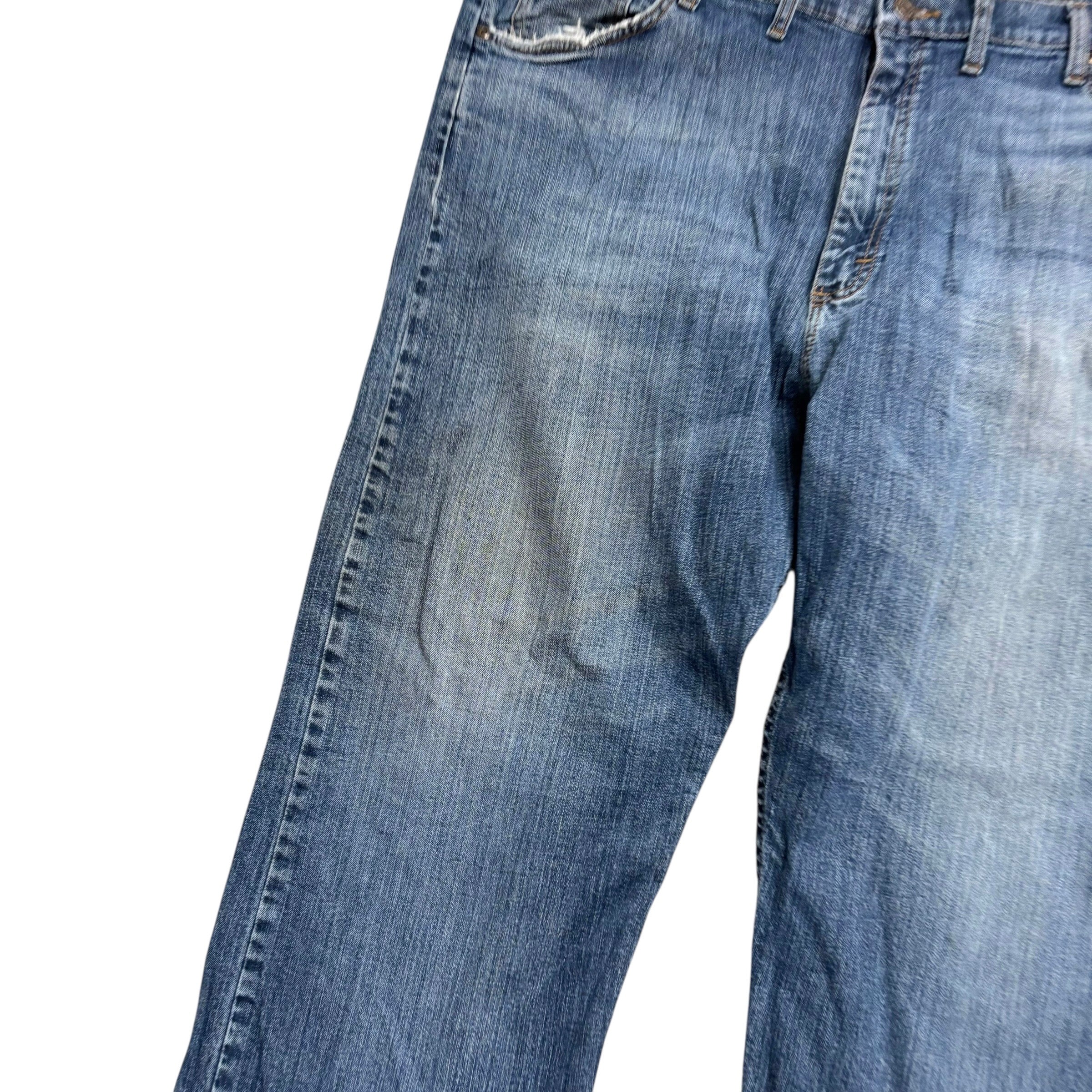 Wrangler Jeans W42 L30 Mens Mid Blue Relaxed Straight Fit Stretch Denim (F)