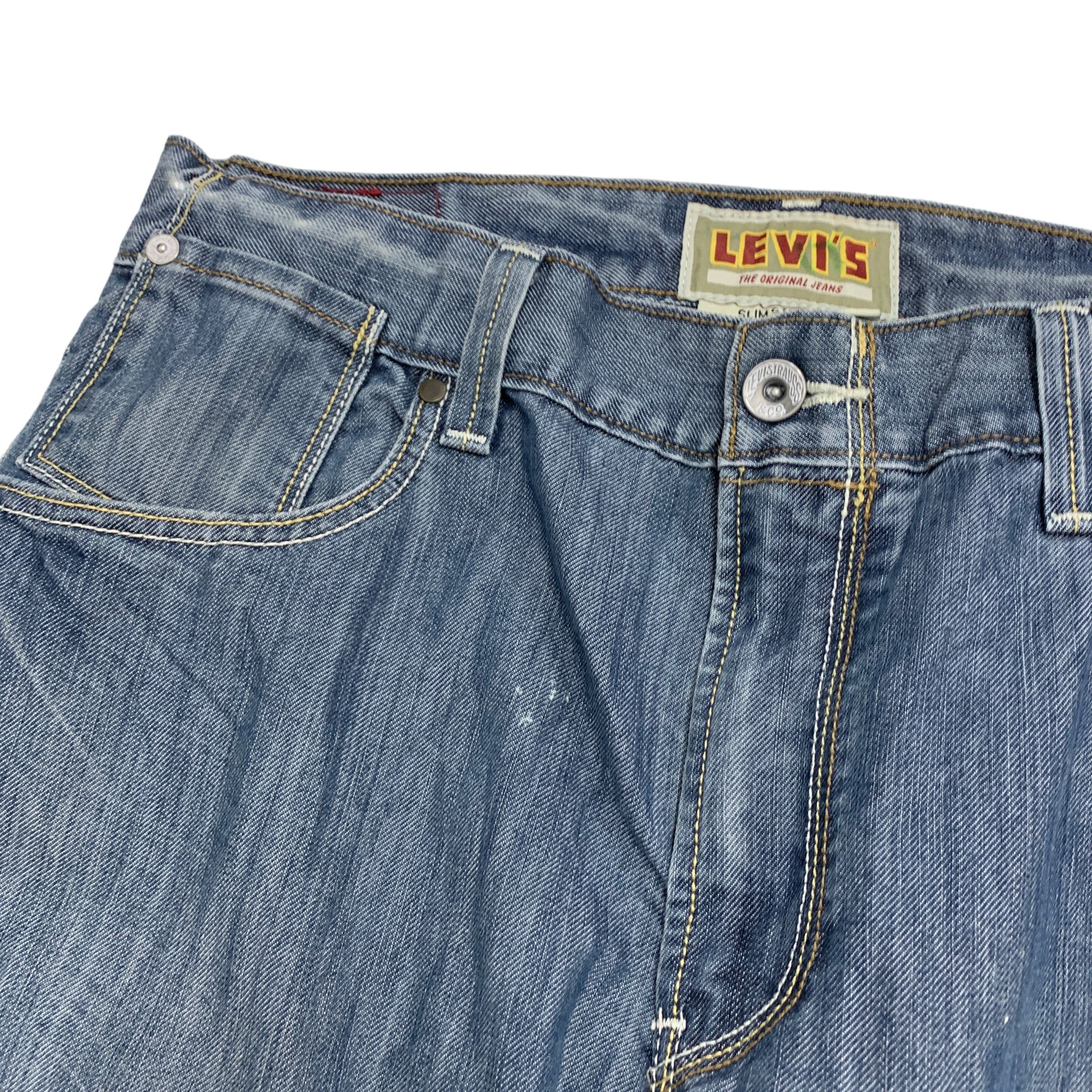 Levis 514 Jeans W36 L32 Mens Mid Blue Regular Straight Fit Vintage Y2K Denim