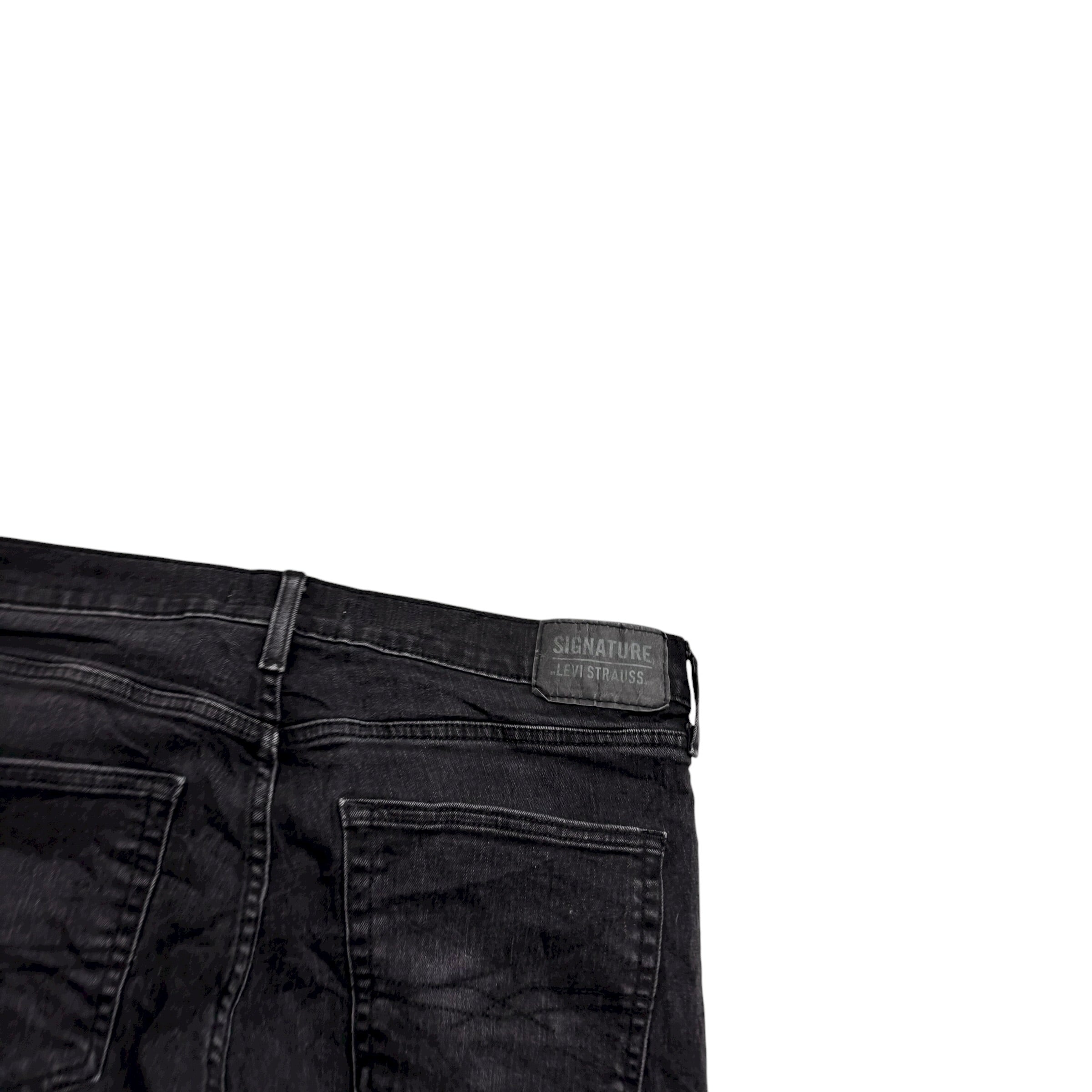 Levis Signature Jeans W34 L32 Mens Black Slim Fit Stretch Denim