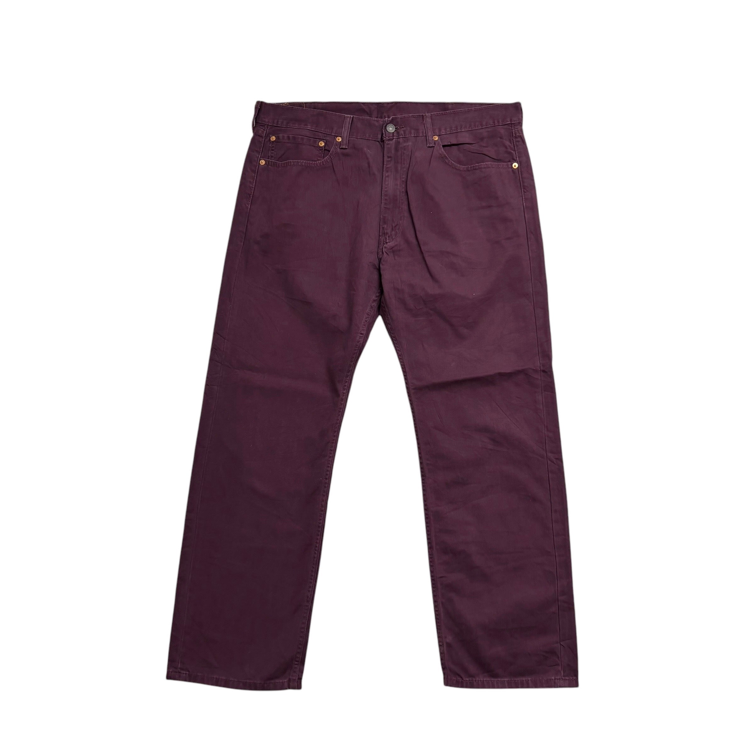Levis 505 Trousers W38 L30 Mens Purple Regular Straight Fit Cotton Pants (E)