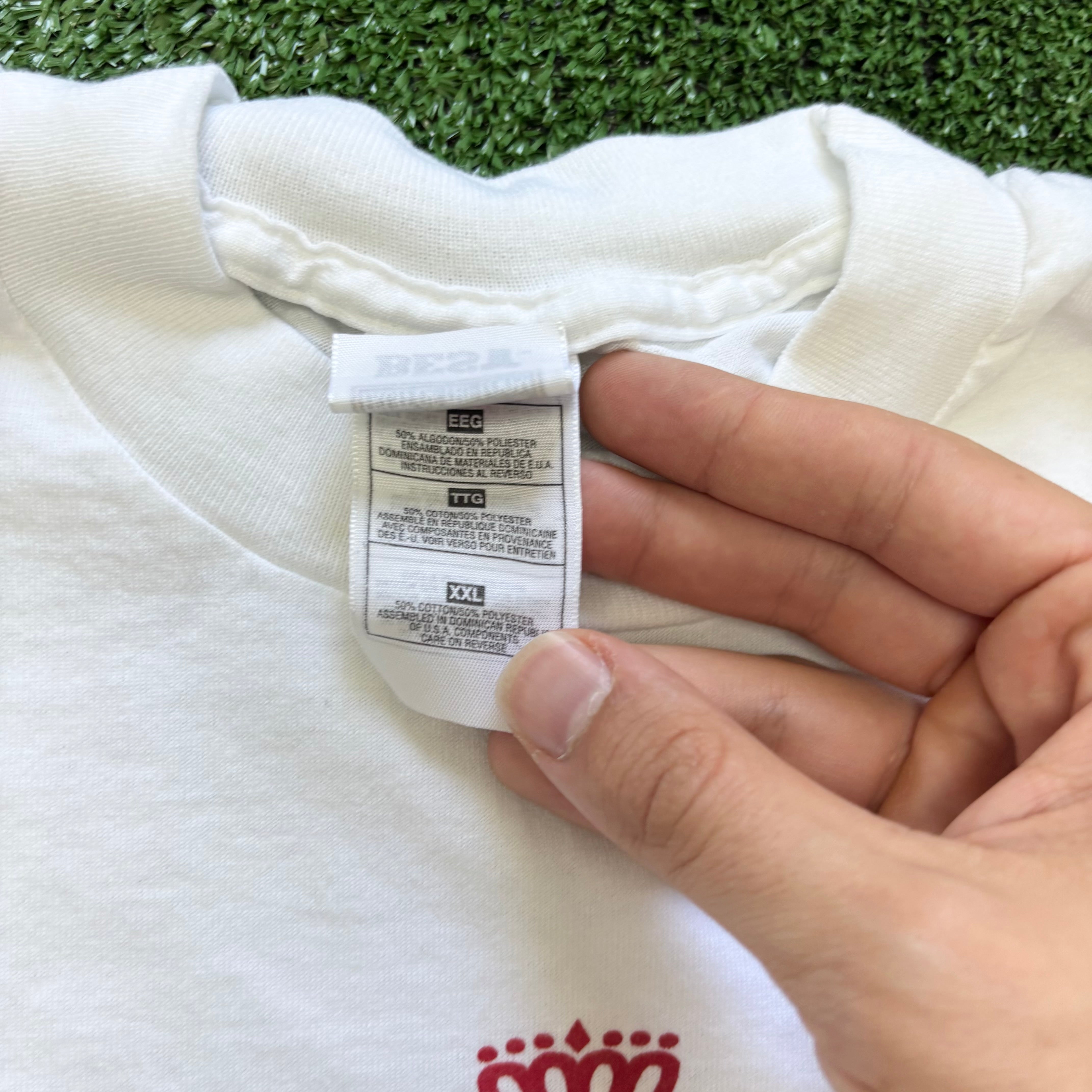 Vintage T Shirt Mens XXL White Single Stitch Graphic Print 90s USA (E)