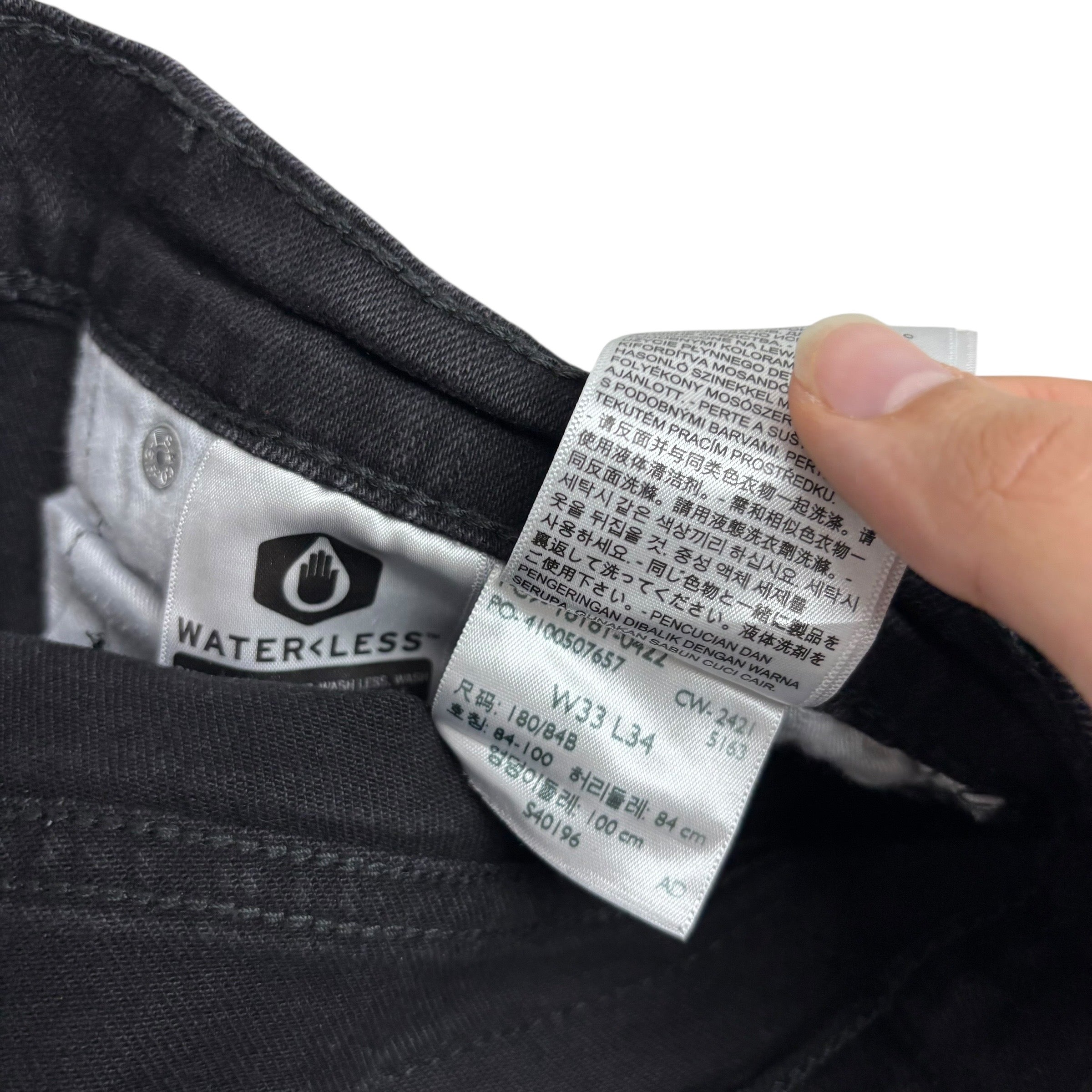 Levis 541 Jeans W33 L33 Mens Black Athletic Tapered Fit Stretch Denim (E)