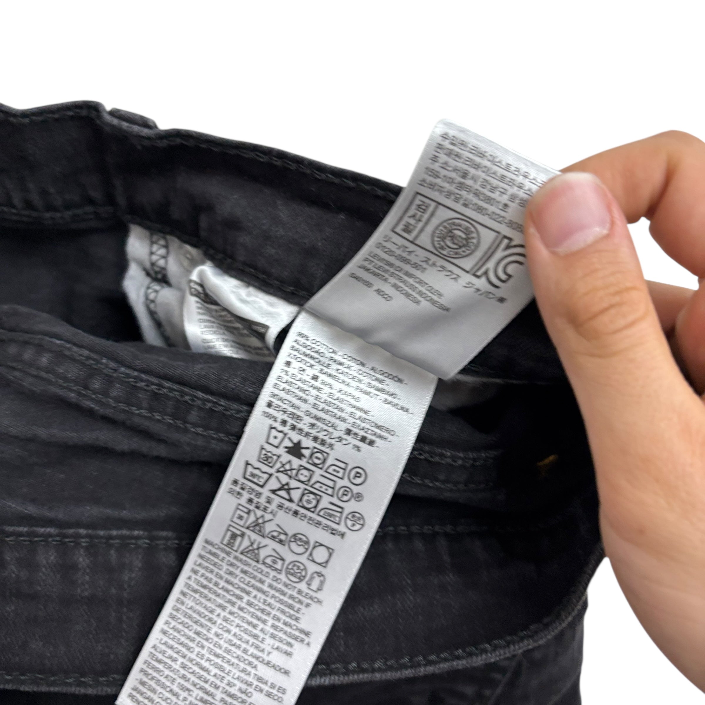 Levis 559 Jeans W40 L29 Mens Black Baggy Relaxed Straight Fit Stretch Denim