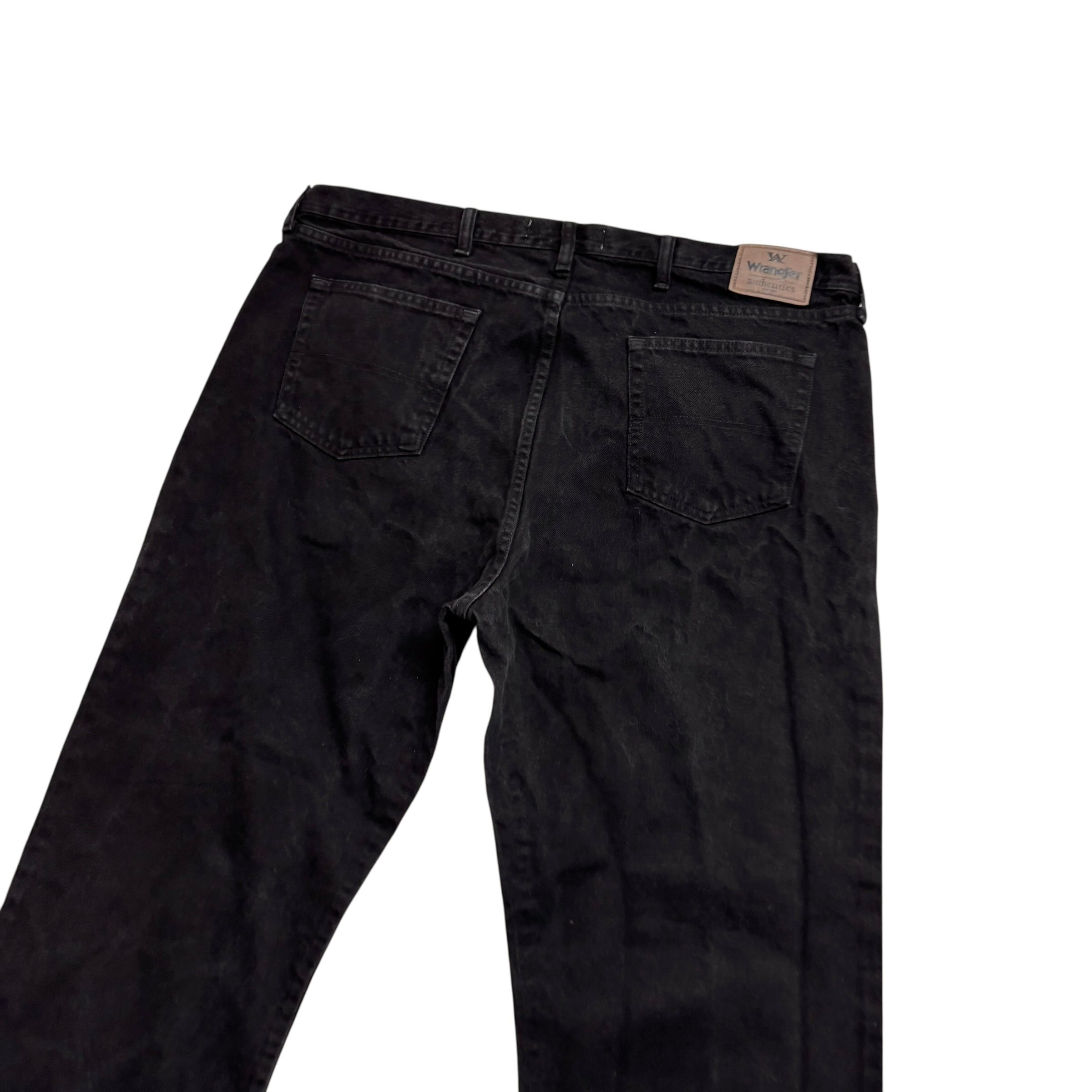 Wrangler Jeans W44 L34 Mens Black Relaxed Straight Fit Denim (E)