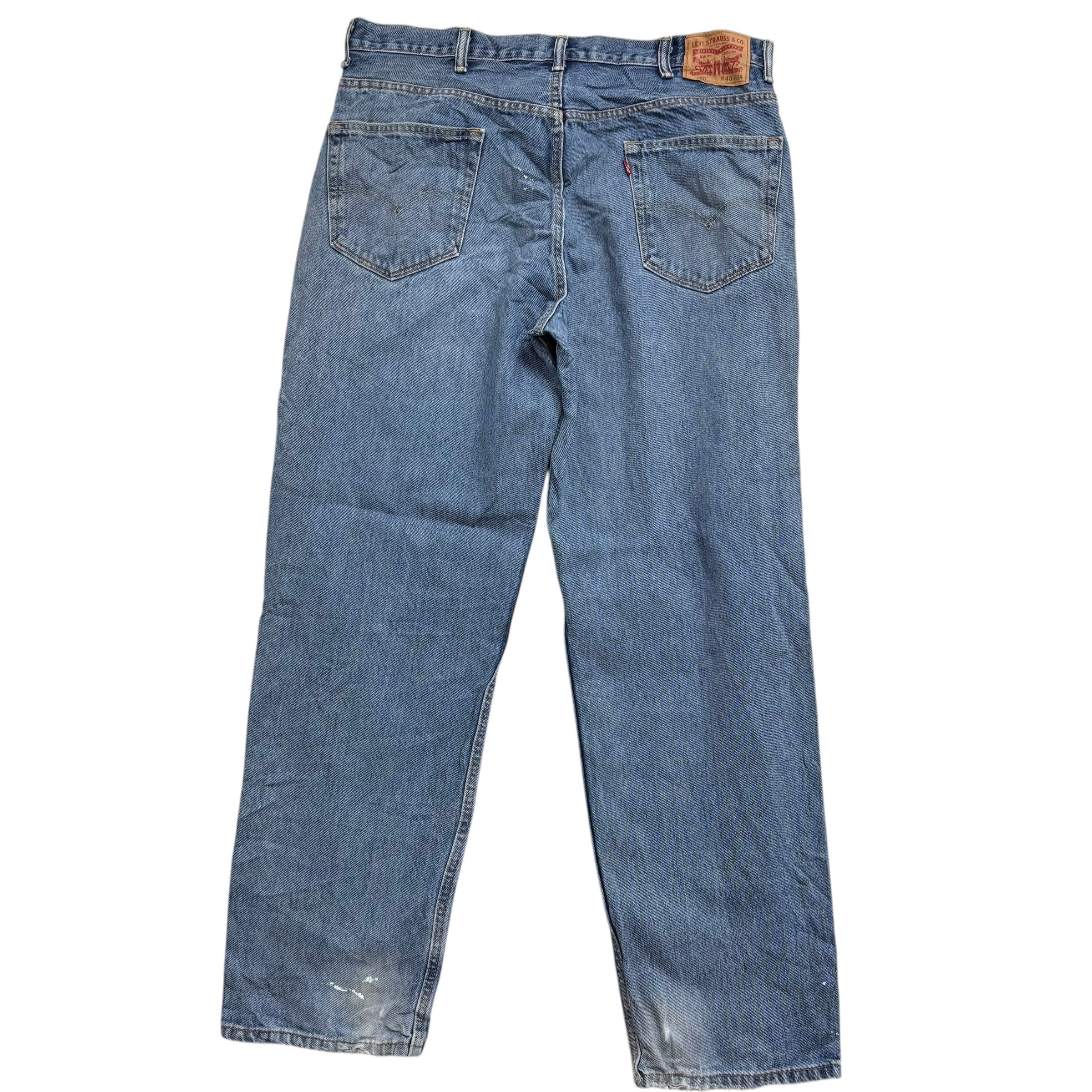 Levis 550 Jeans W40 L34 Mens Mid Blue Baggy Relaxed Straight Fit Denim (F)