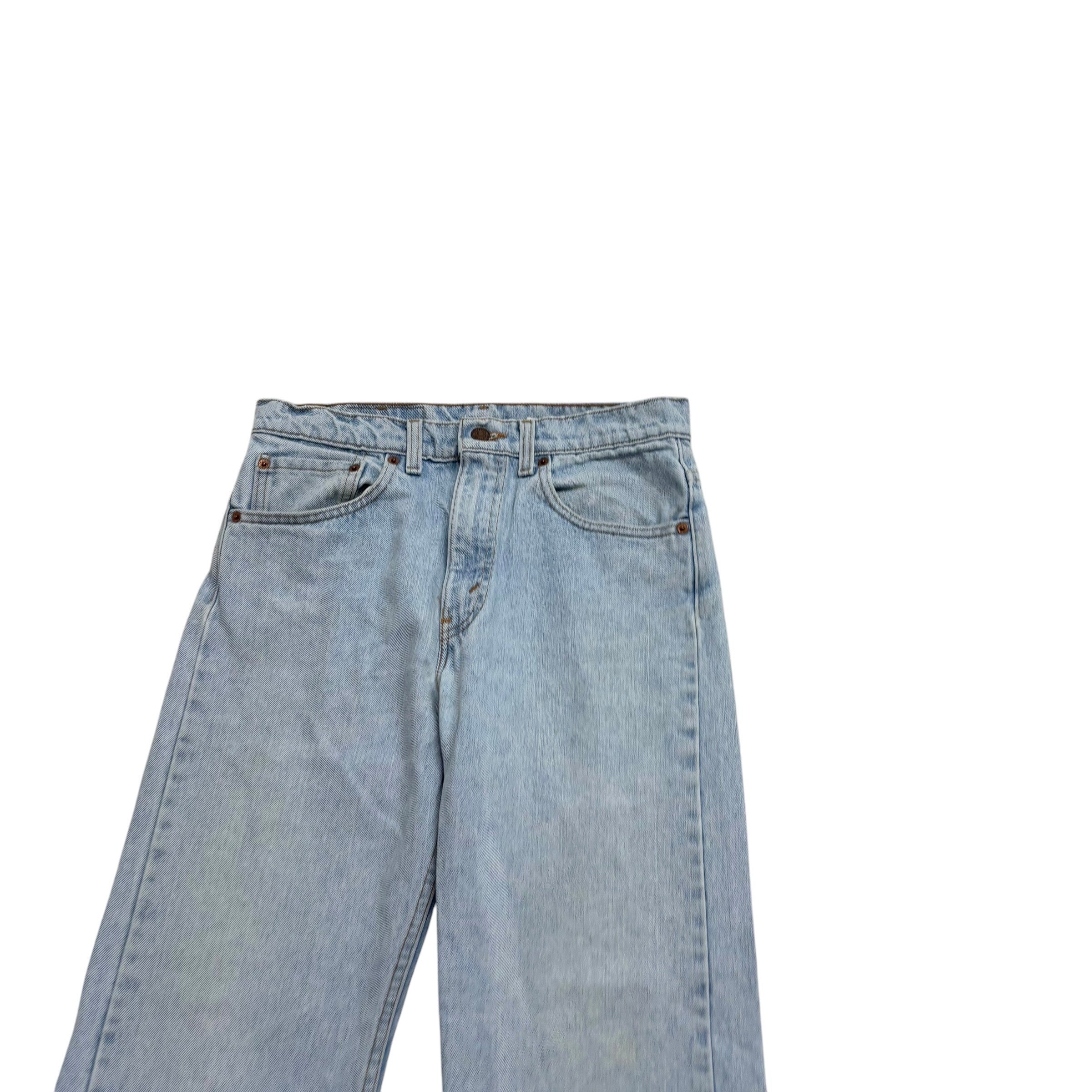 Levis 505 Jeans W30 L30 Mens Light Blue Regular Straight Fit Made In USA Vintage