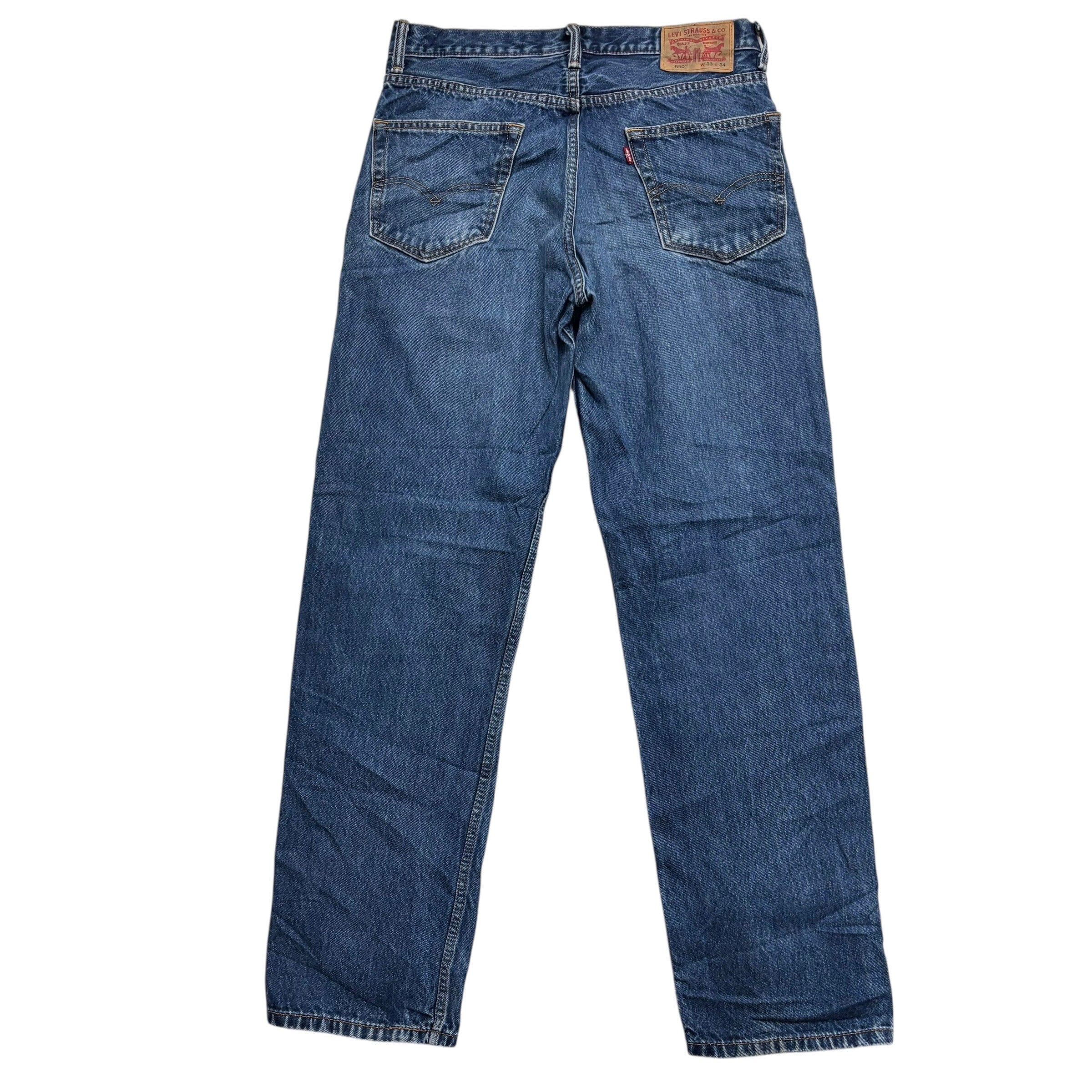 Levis 550 Jeans W33 L34 Mens Mid Blue Baggy Relaxed Straight Fit Denim