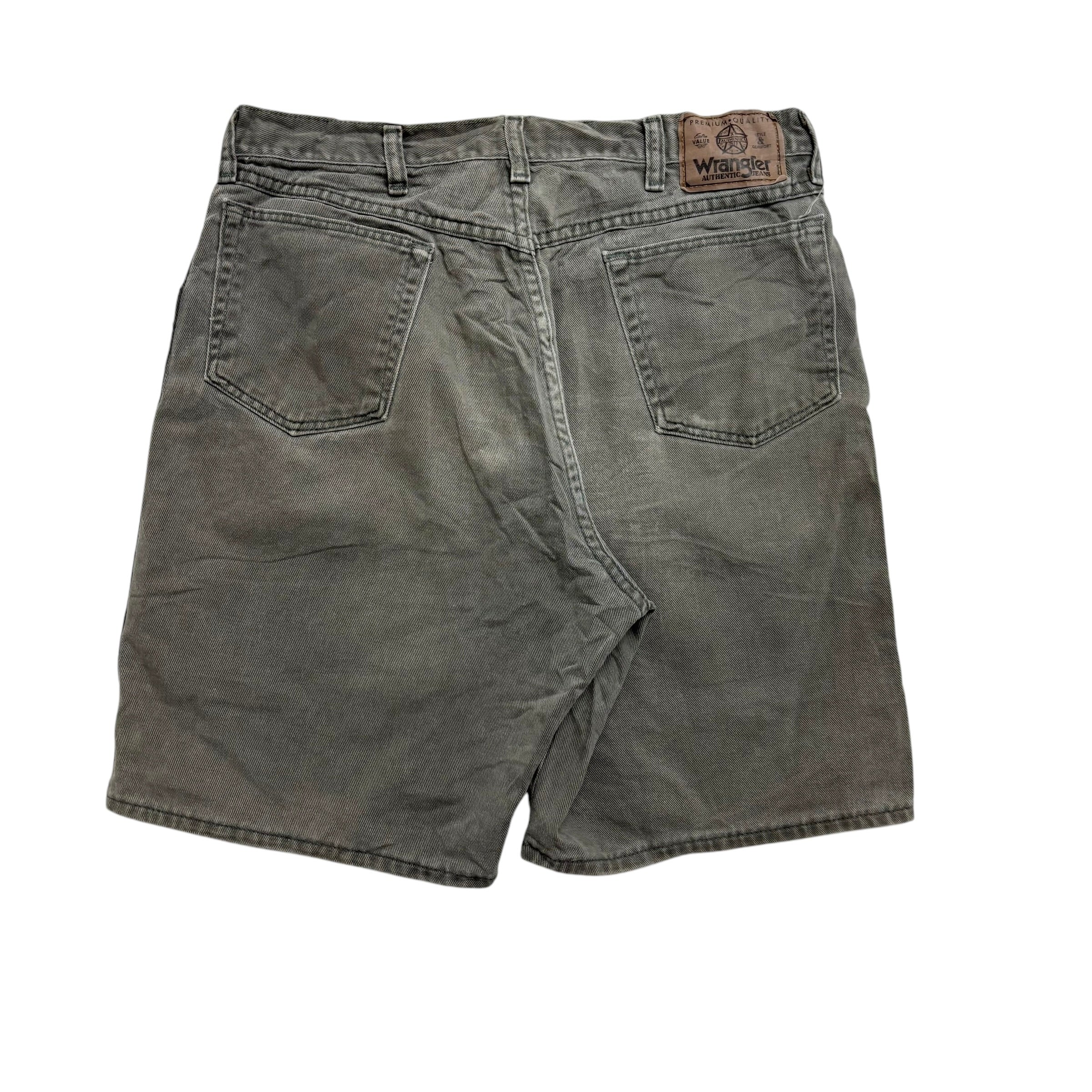 Vintage Wrangler Jorts W32 Mens Denim Shorts Green Relaxed Fit USA Made