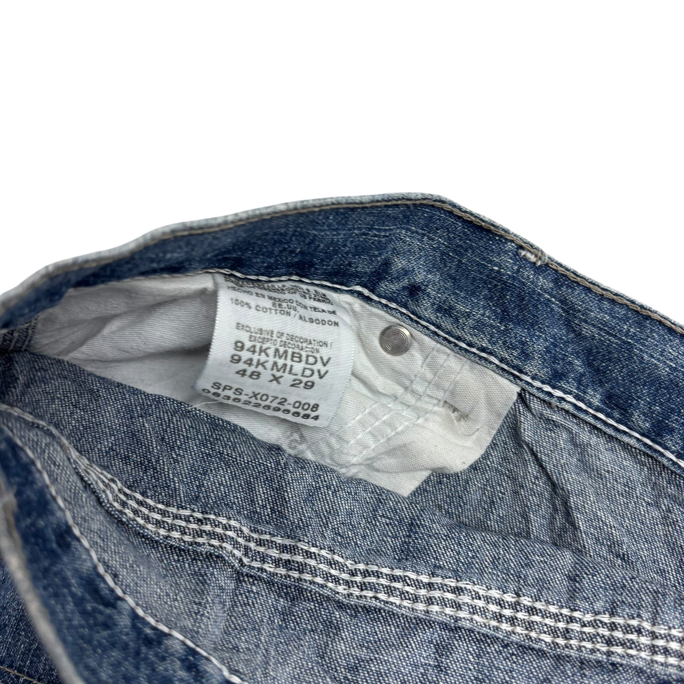 Wrangler Carpenter Jeans W48 L29 Mens Mid Blue Relaxed Straight Fit Vintage