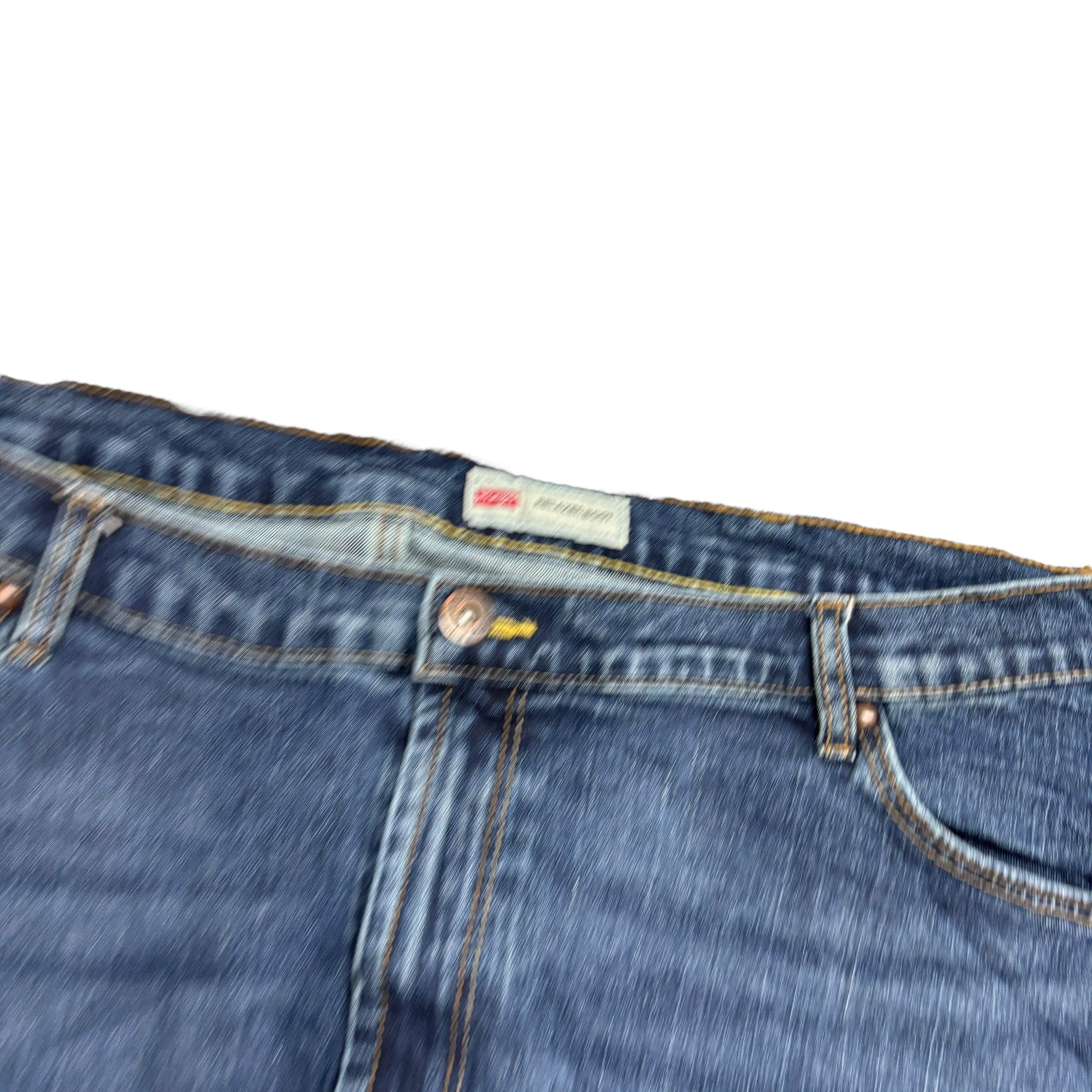 Wrangler Jeans W42 L30 Mens Mid Blue Relaxed Bootcut Fit Stretch Denim (E)