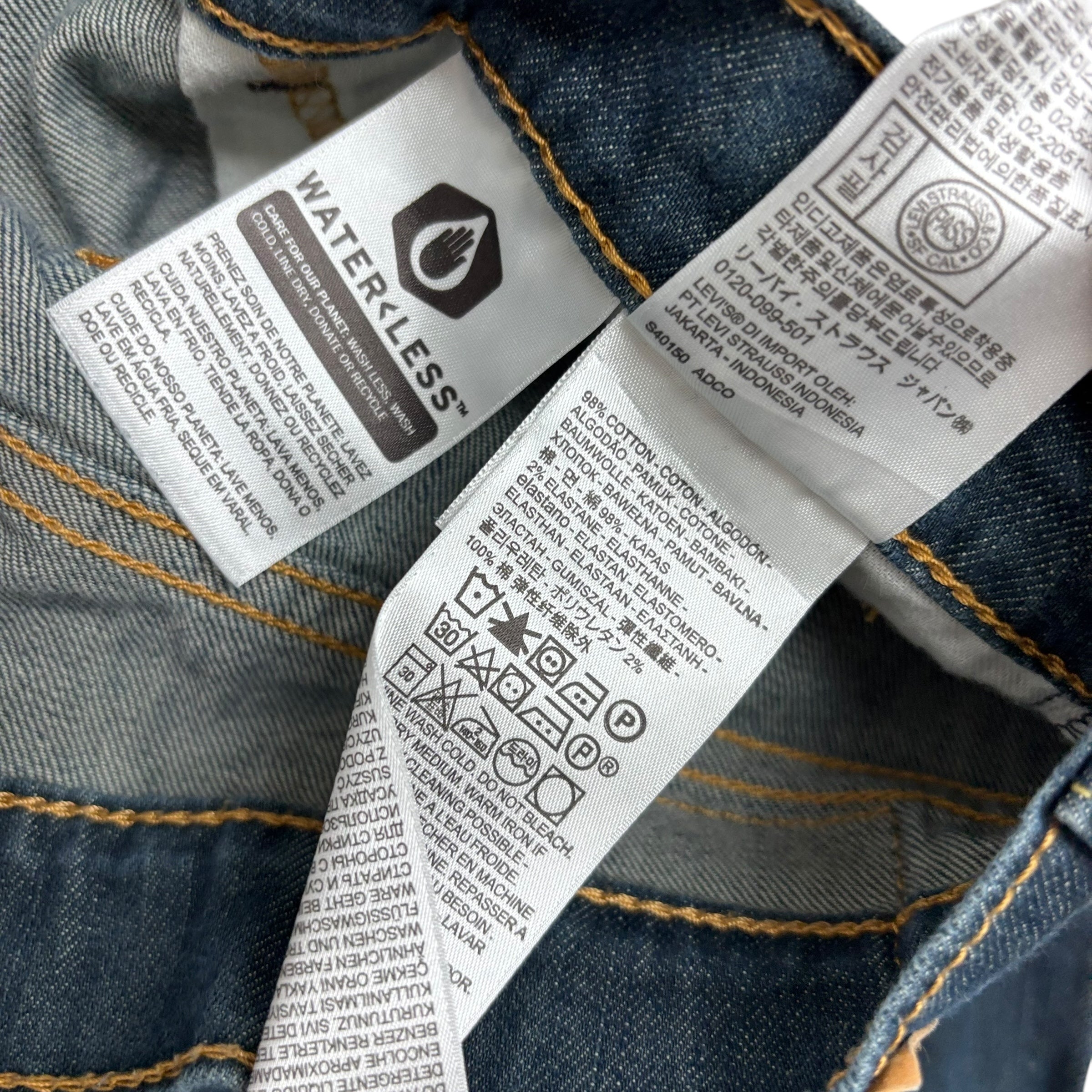 Levis 511 Jeans W33 L34 Mens Dark Blue Slim Fit Stretch Denim (E)