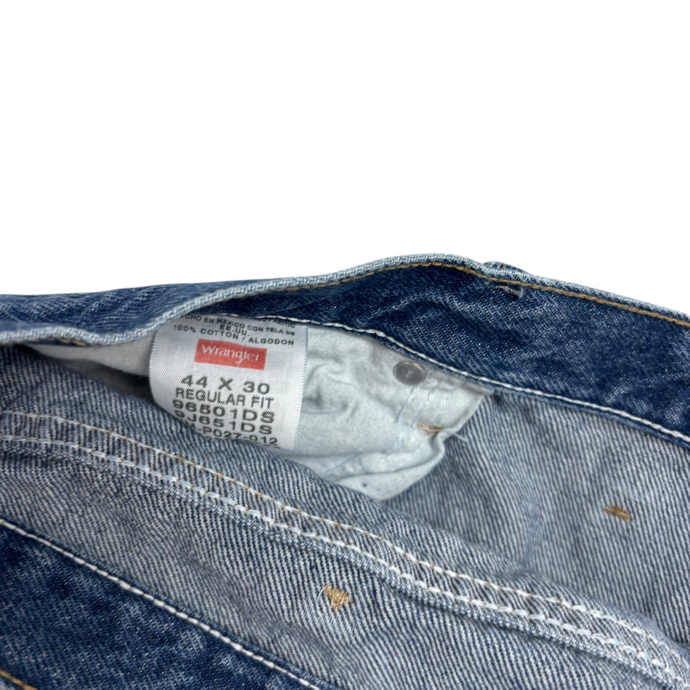 Wrangler Jeans W44 L25 Mens Mid Blue Regular Straight Fit Denim