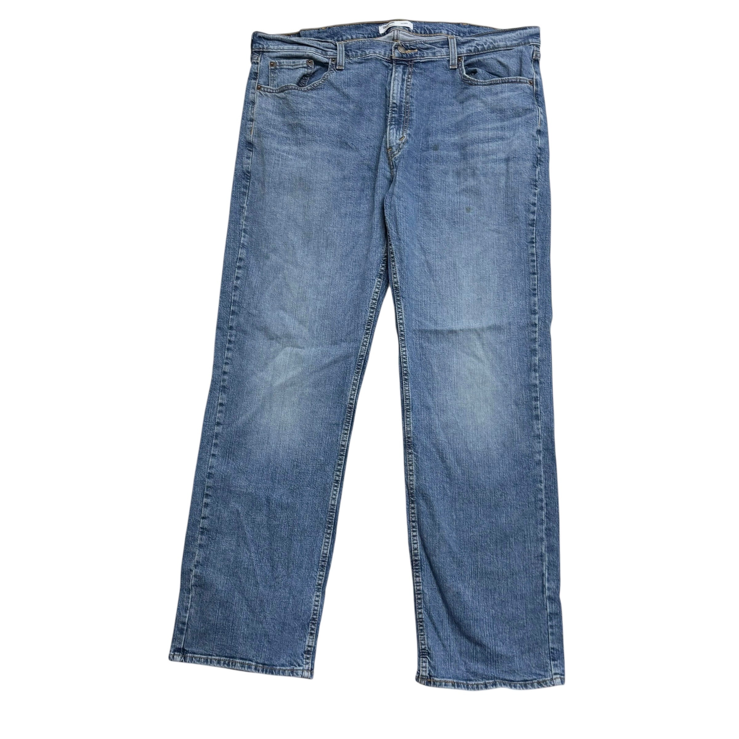 Levis Signature Jeans W42 L34 Mens Mid Blue Relaxed Straight Fit Stretch Denim