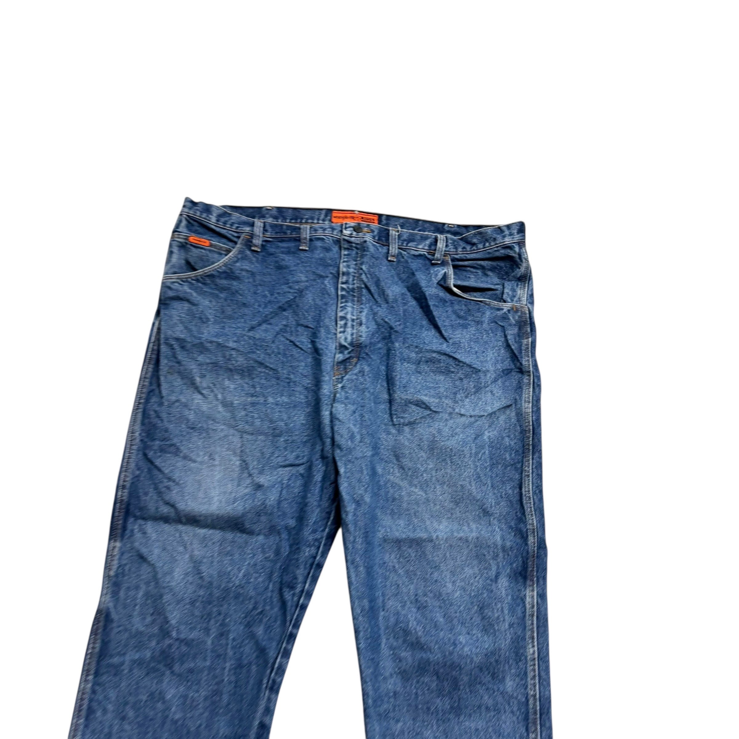 Wrangler Jeans W48 L29 Mens Mid Blue Relaxed Tapered Fit Vintage Denim