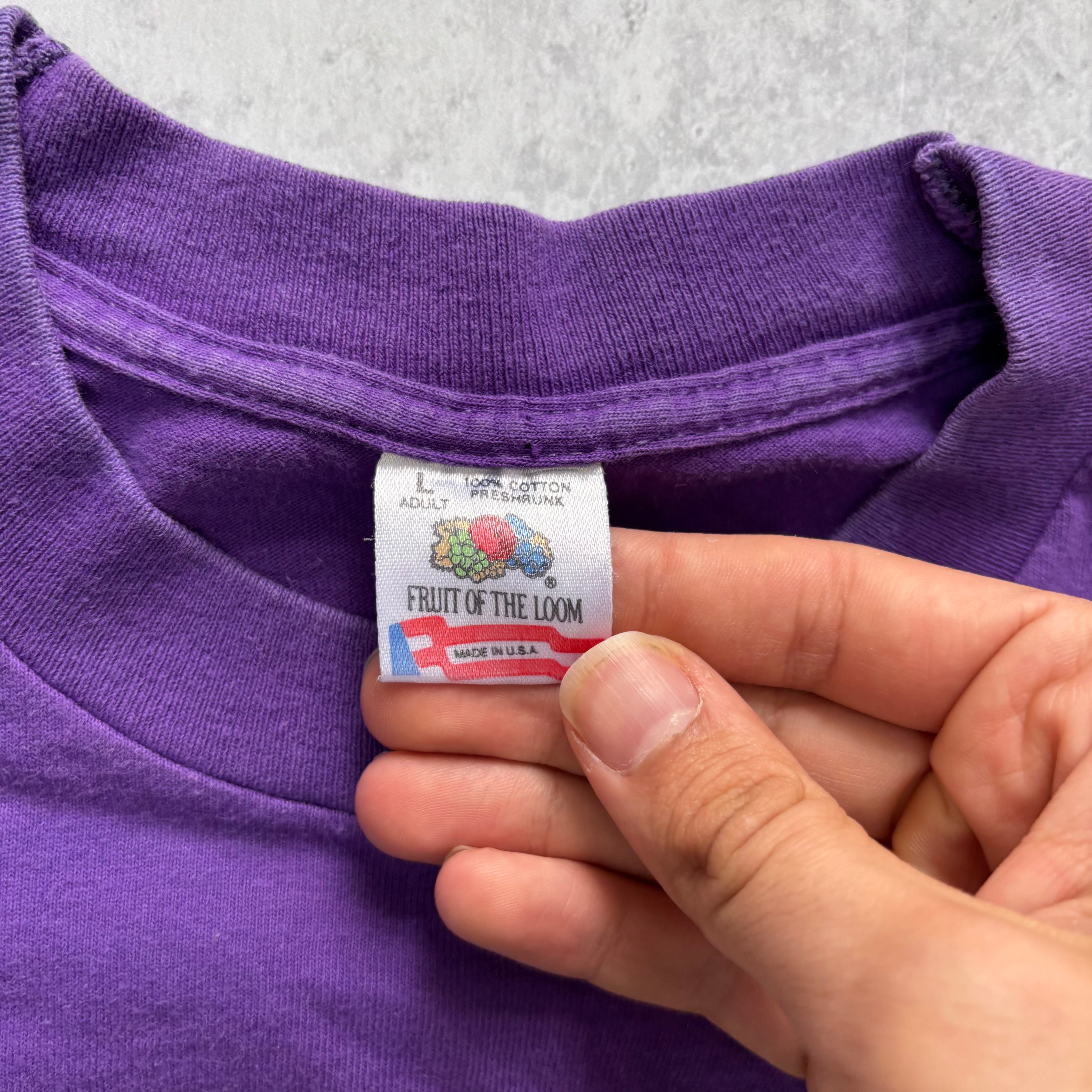 Vintage T Shirt Mens Large Purple Single Stitch Graphic Print 90s USA (E)