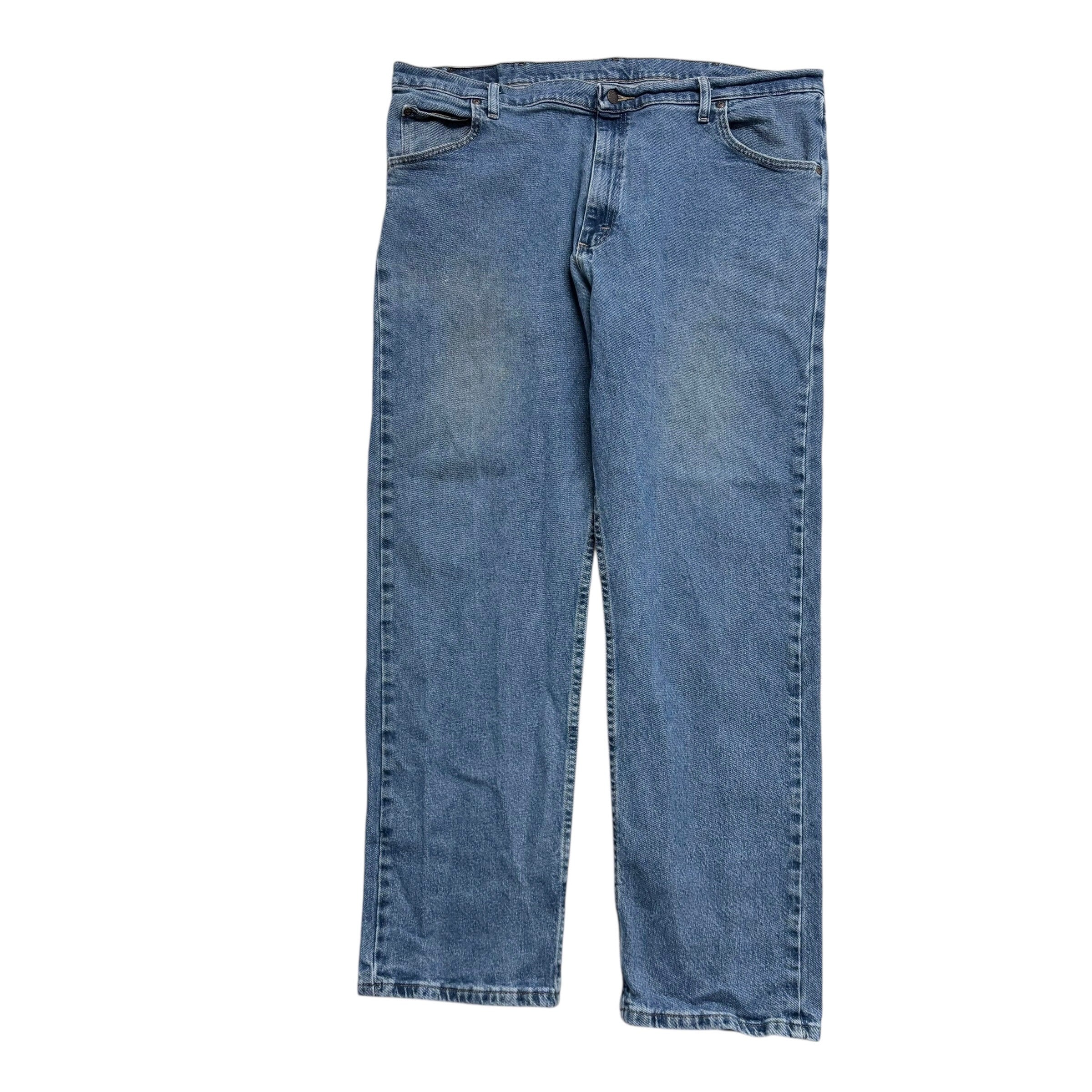 Wrangler Jeans W42 L32 Mens Mid Blue Regular Straight Fit Stretch Denim (F)