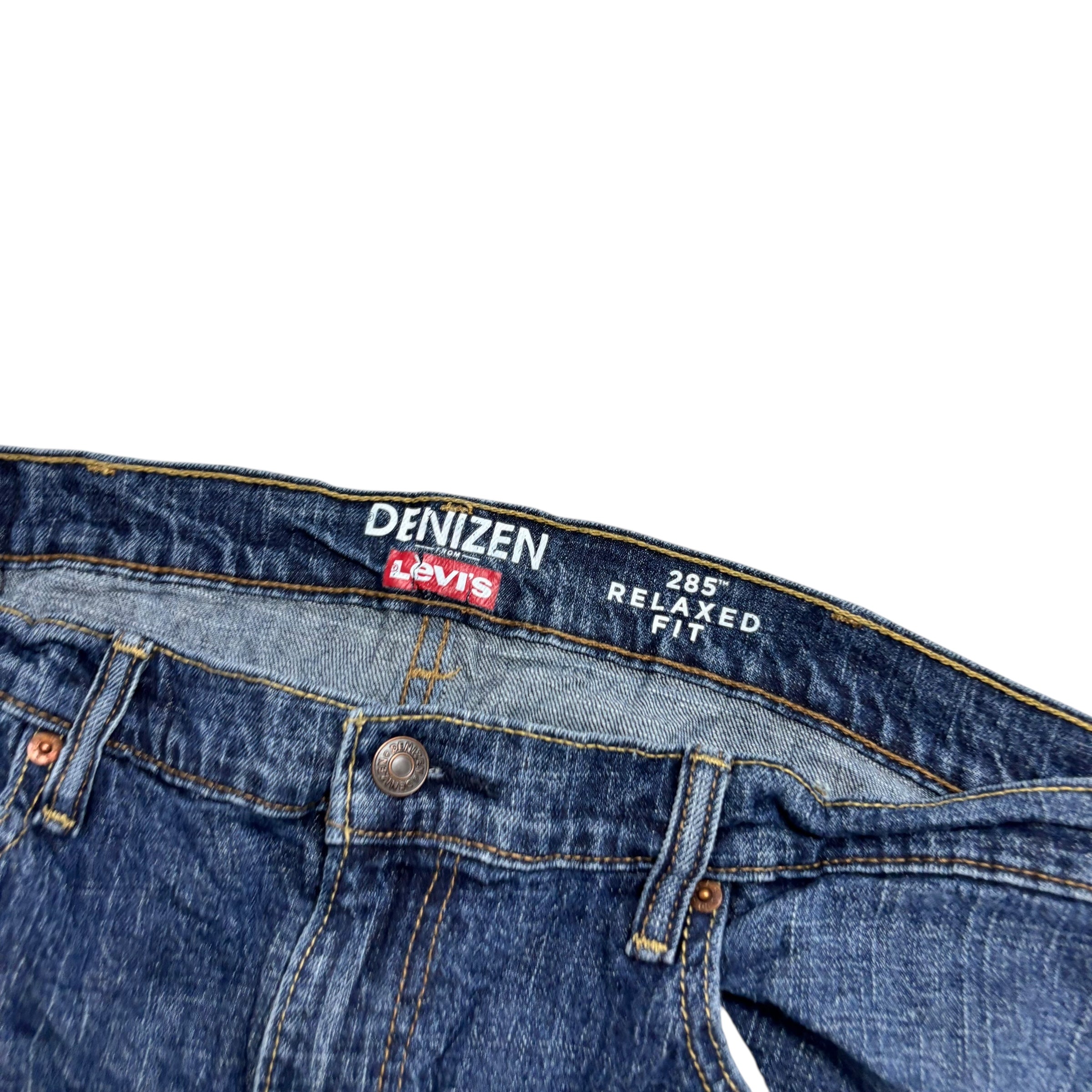 Levis Denizen Jeans W38 L30 Mens Mid Blue Baggy Relaxed Stretch Denim (E)