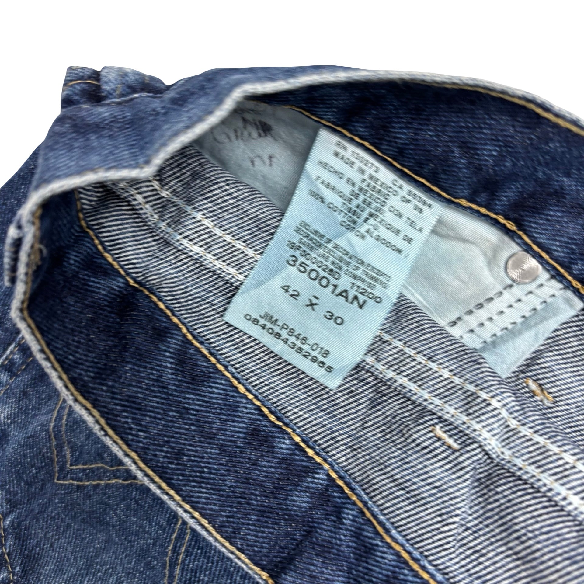 Wrangler Jeans W42 L27 Mens Dark Blue Relaxed Straight Fit Vintage Denim (E)