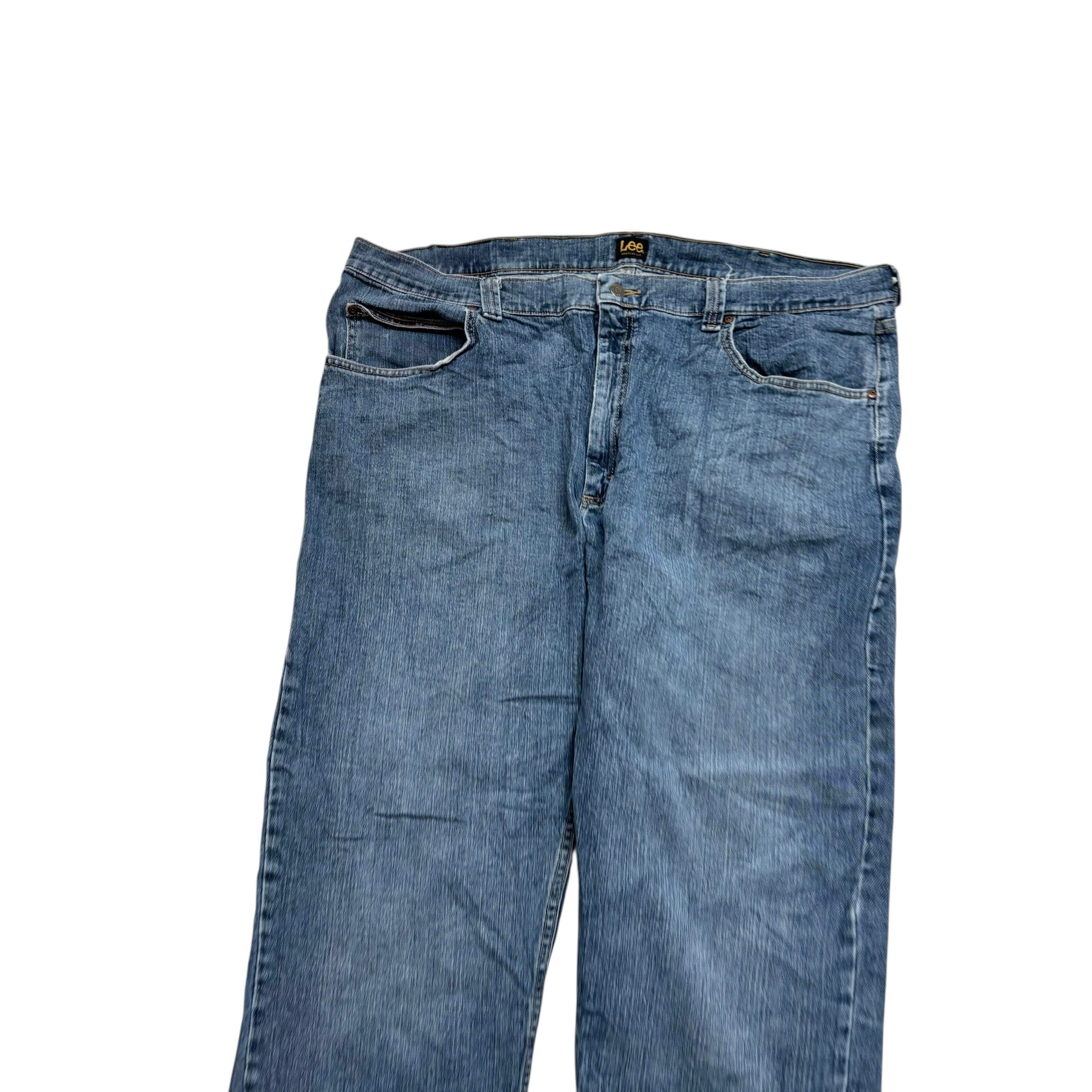 Lee Jeans W44 L31 Mens Mid Blue Regular Straight Fit Stretch Denim (E)