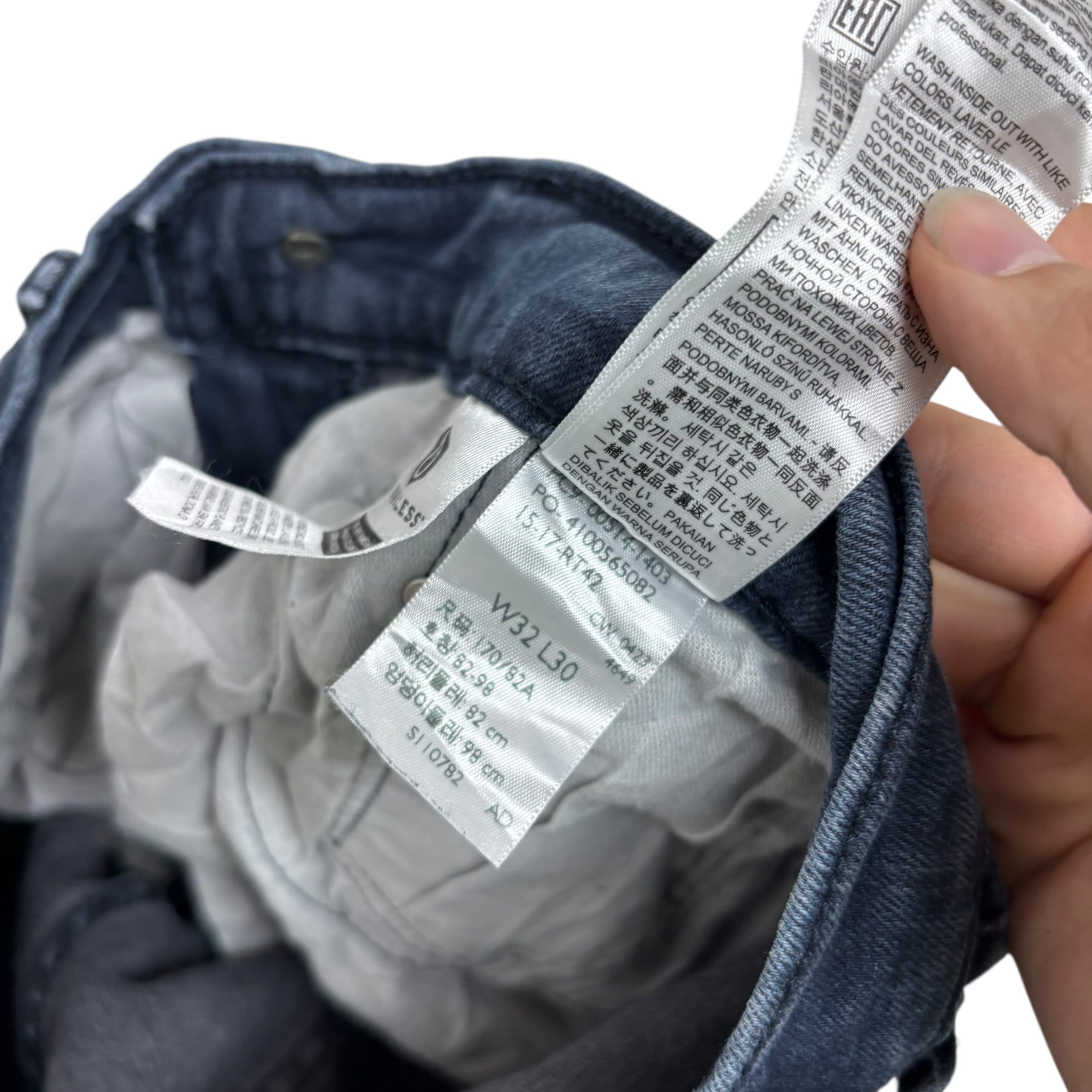 Levis 514 Jeans W31 L30 Mens Navy Blue Slim Straight Fit Stretch Denim (E)