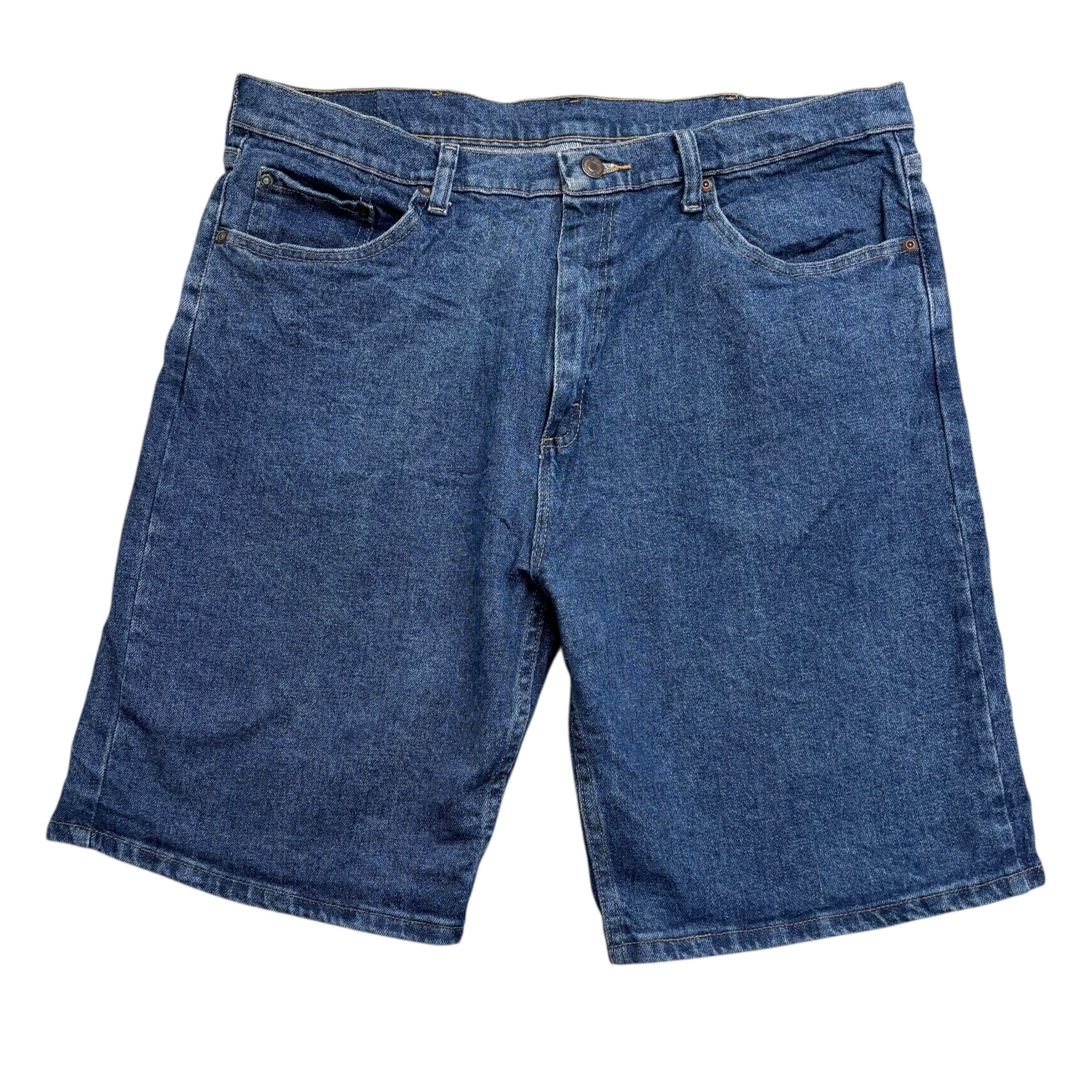 Wrangler Jorts W36 Mens Denim Shorts Mid Blue Regular Fit Stretch (E)