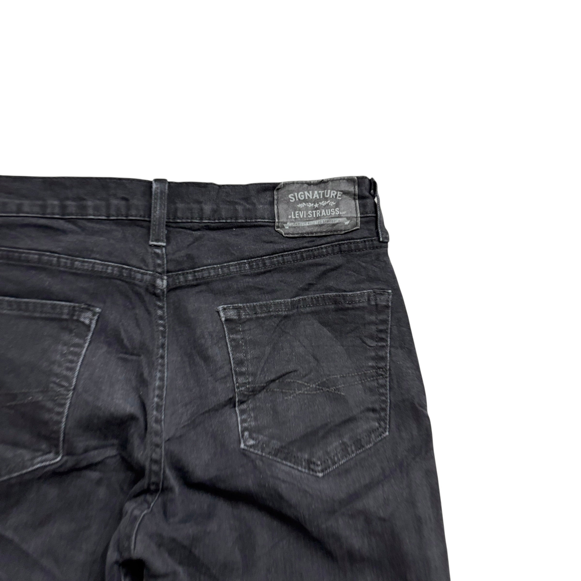 Levis Signature Jeans W33 L29 Mens Black Skinny Fit Stretch Denim