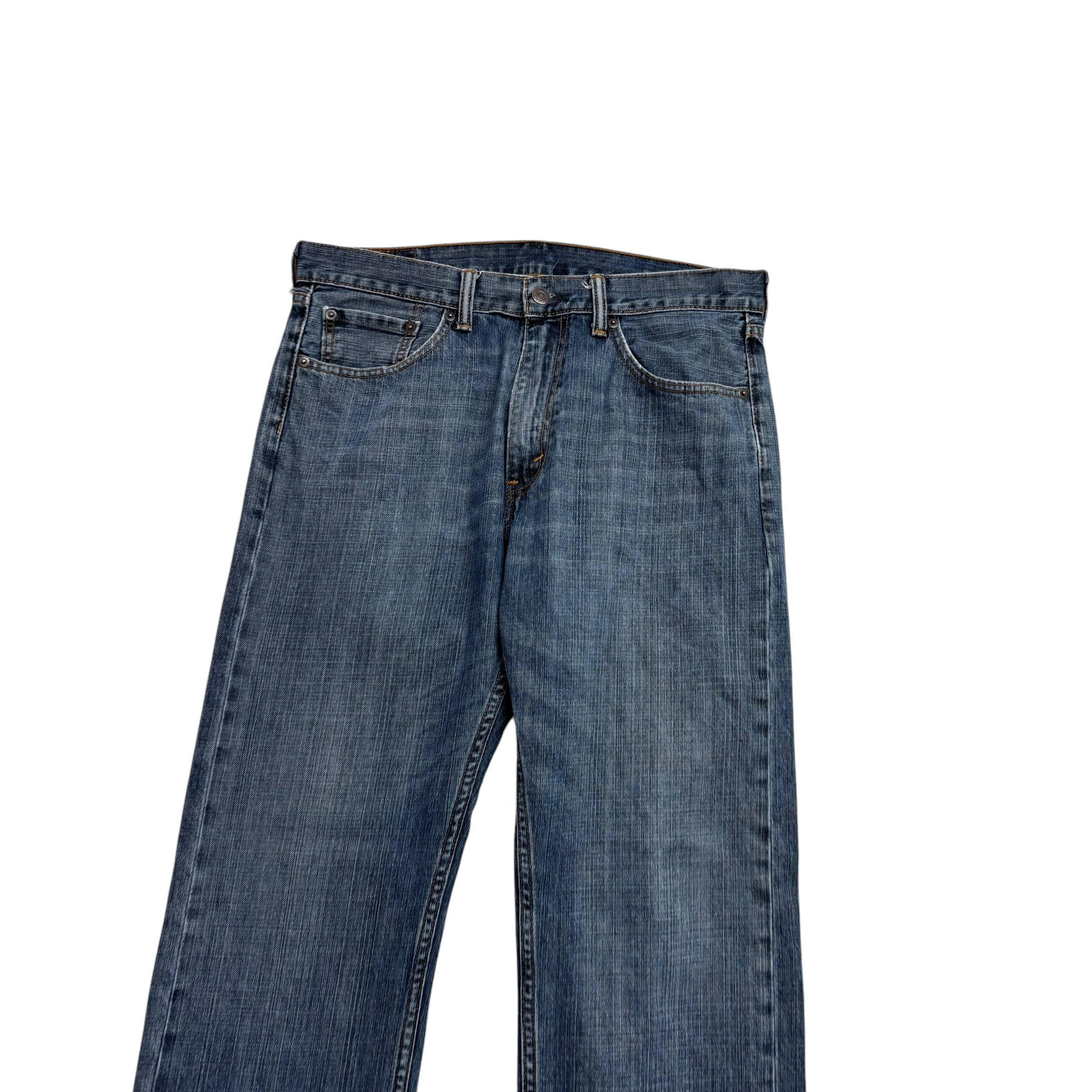 Levis 505 Jeans W33 L28 Mens Mid Blue Regular Straight Fit Denim (E)