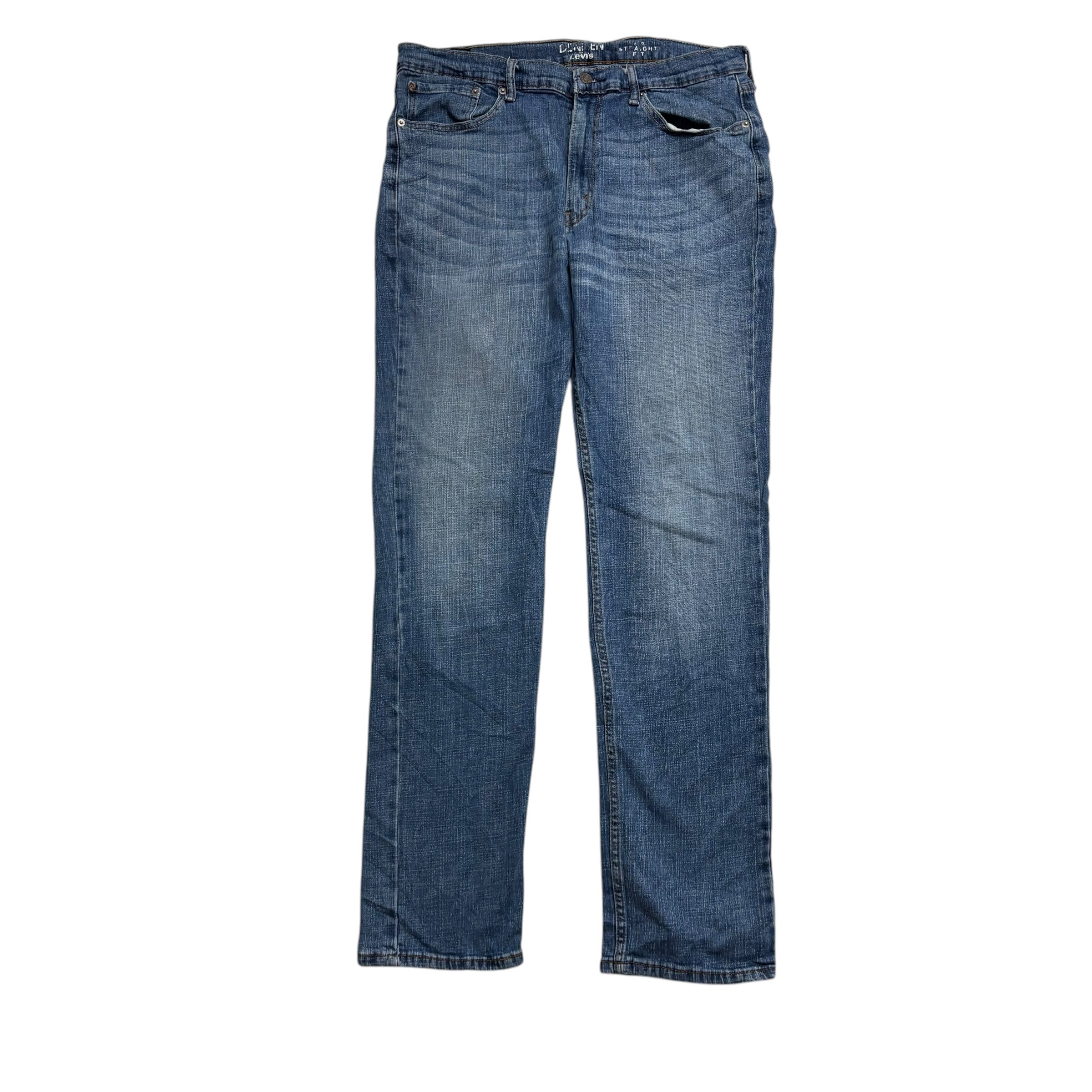 Levis 218 Denizen Jeans W36 L34 Mens Mid Blue Regular Straight Fit Stretch (E)