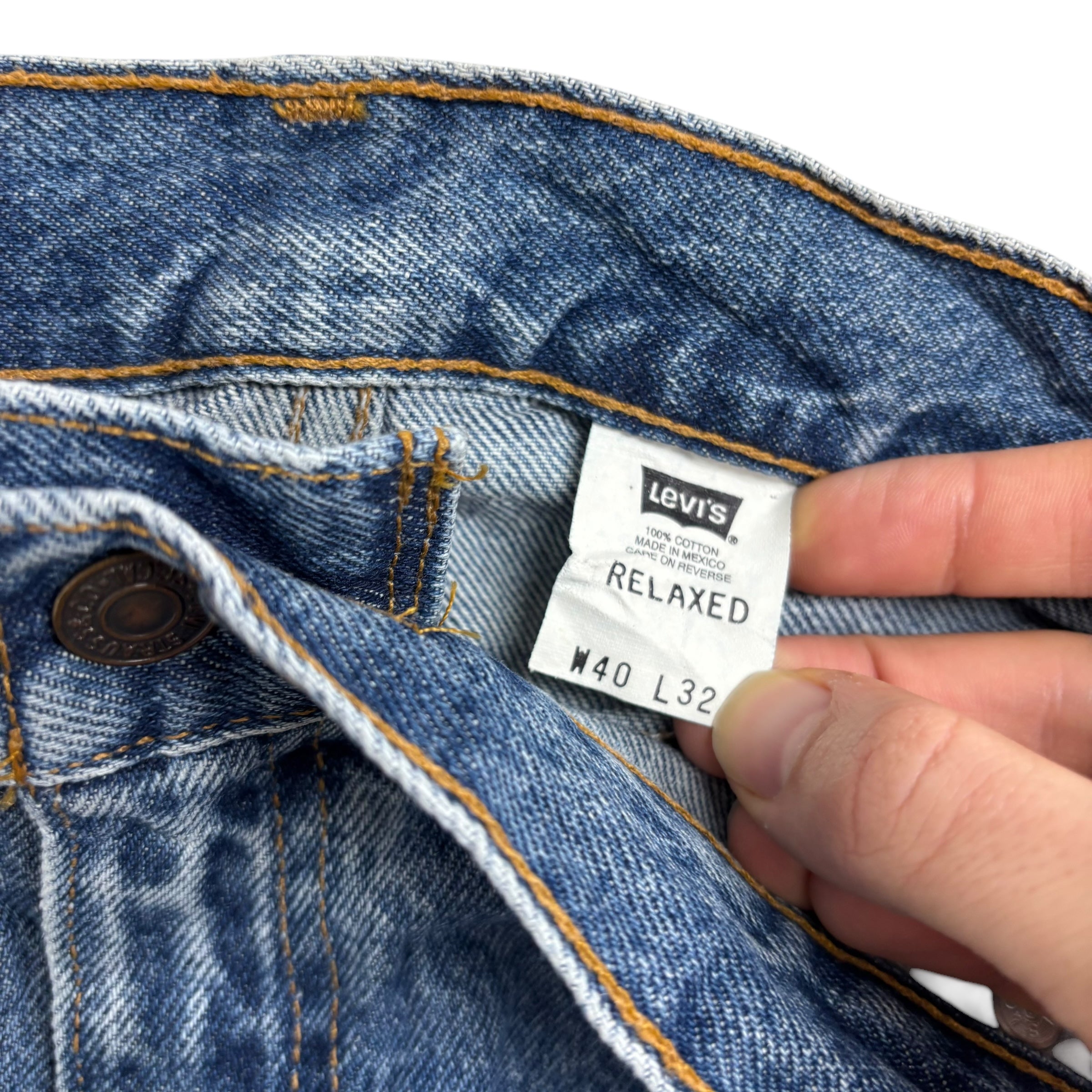 Levis 540 Jeans W40 L32 Mens Mid Blue Relaxed Straight Fit 90s Vintage Denim