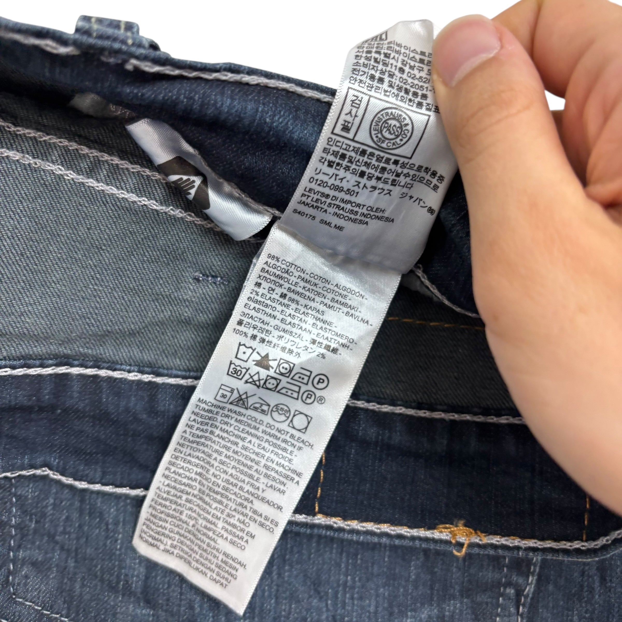 Levis 559 Jeans W46 L30 Mens Dark Blue Relaxed Straight Fit Stretch Denim (E)