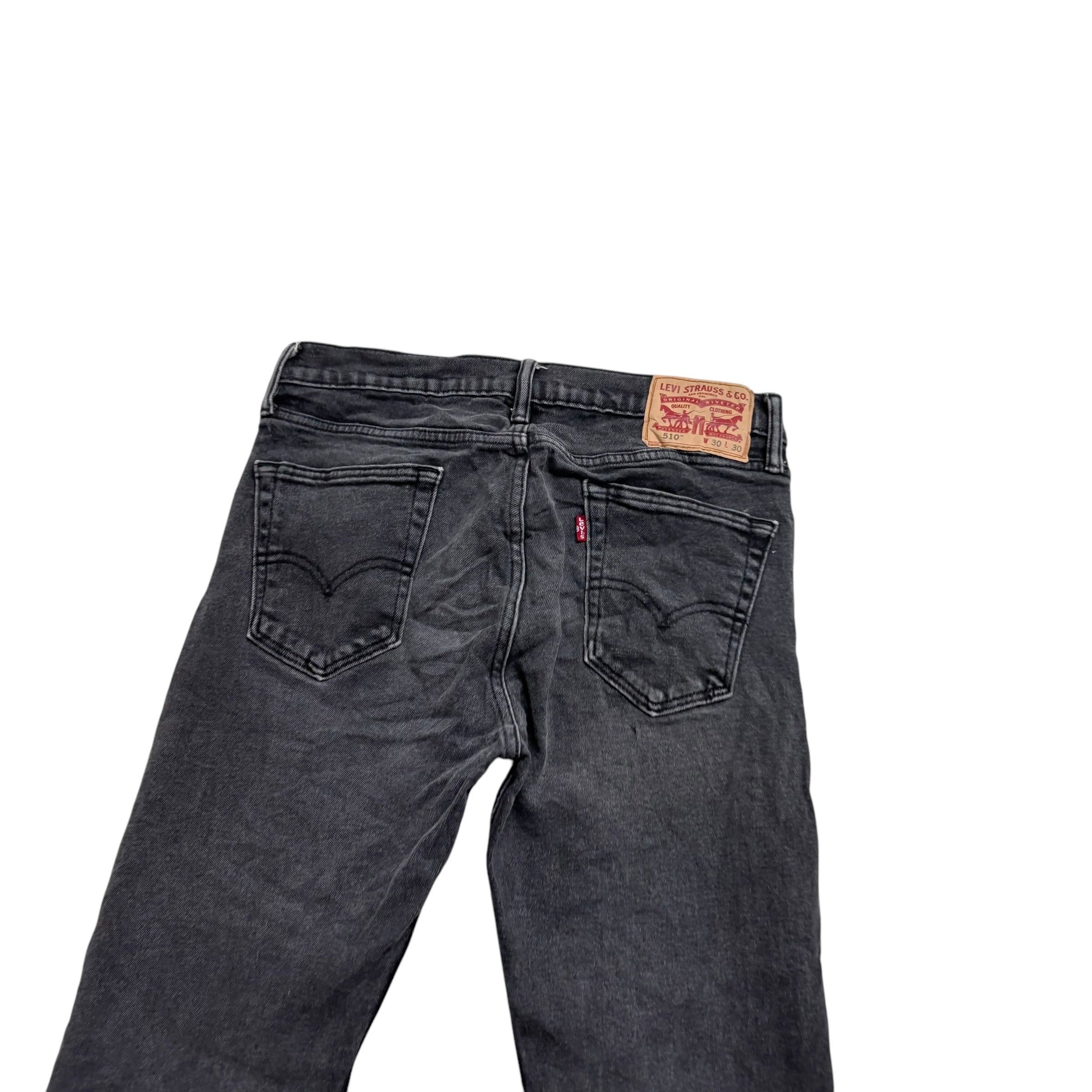 Levis 510 Jeans W29 L29 Mens Grey Skinny Fit Stretch Denim